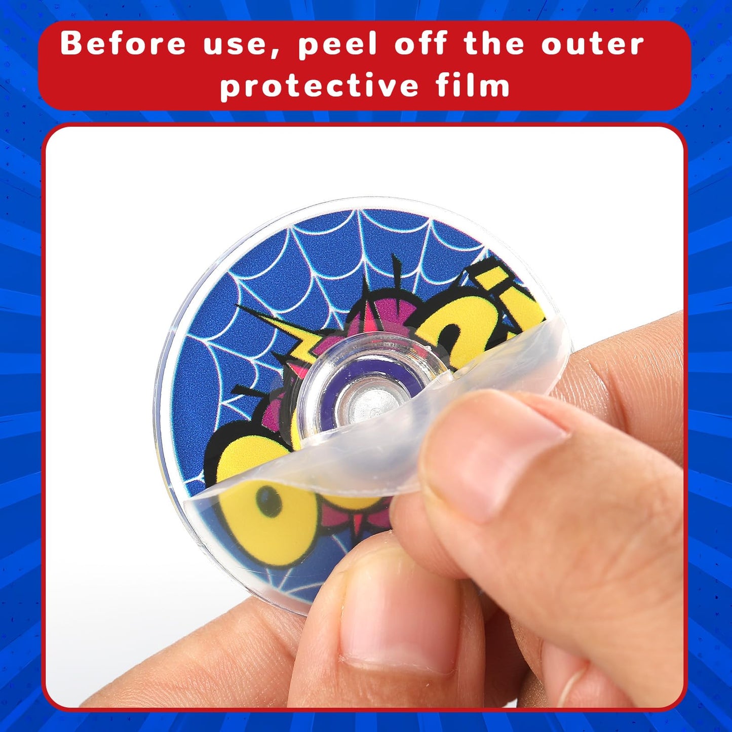 SCIONE 24Pack Spider Theme Fidget Spinner Toys for Kids, Hero Theme Birthday Party Favors,Goodie Bags Stuffers,Treasure Box Toy Classroom Prizes,Pinata Stuffers for Boys Movie Fans