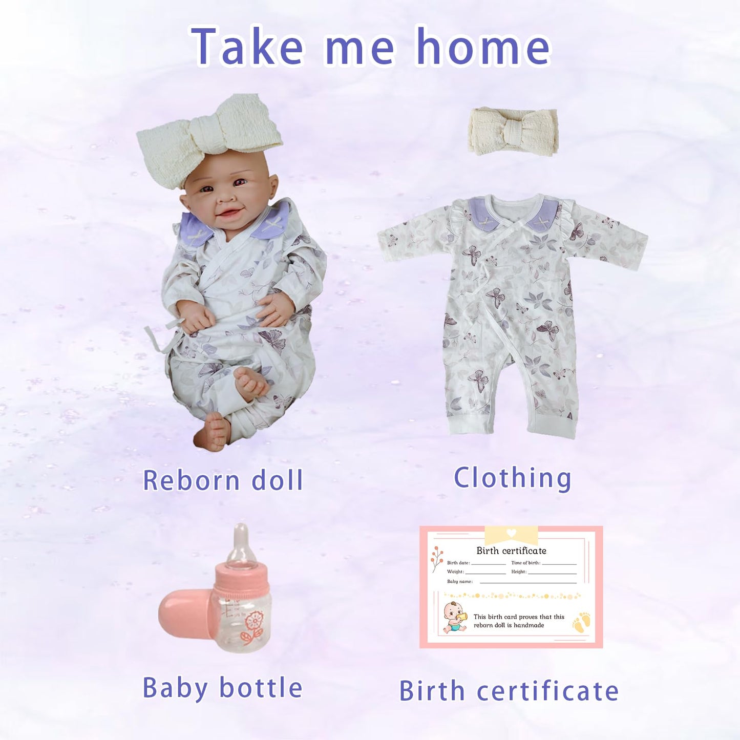 Reborn Baby Dolls Silicone Full Body -18.5 Inch Lifelike Baby Doll Girl Not Vinyl,Hand Painted Realistic Smiling Newborn Baby Doll Gift for Kids 3+ & Collectors