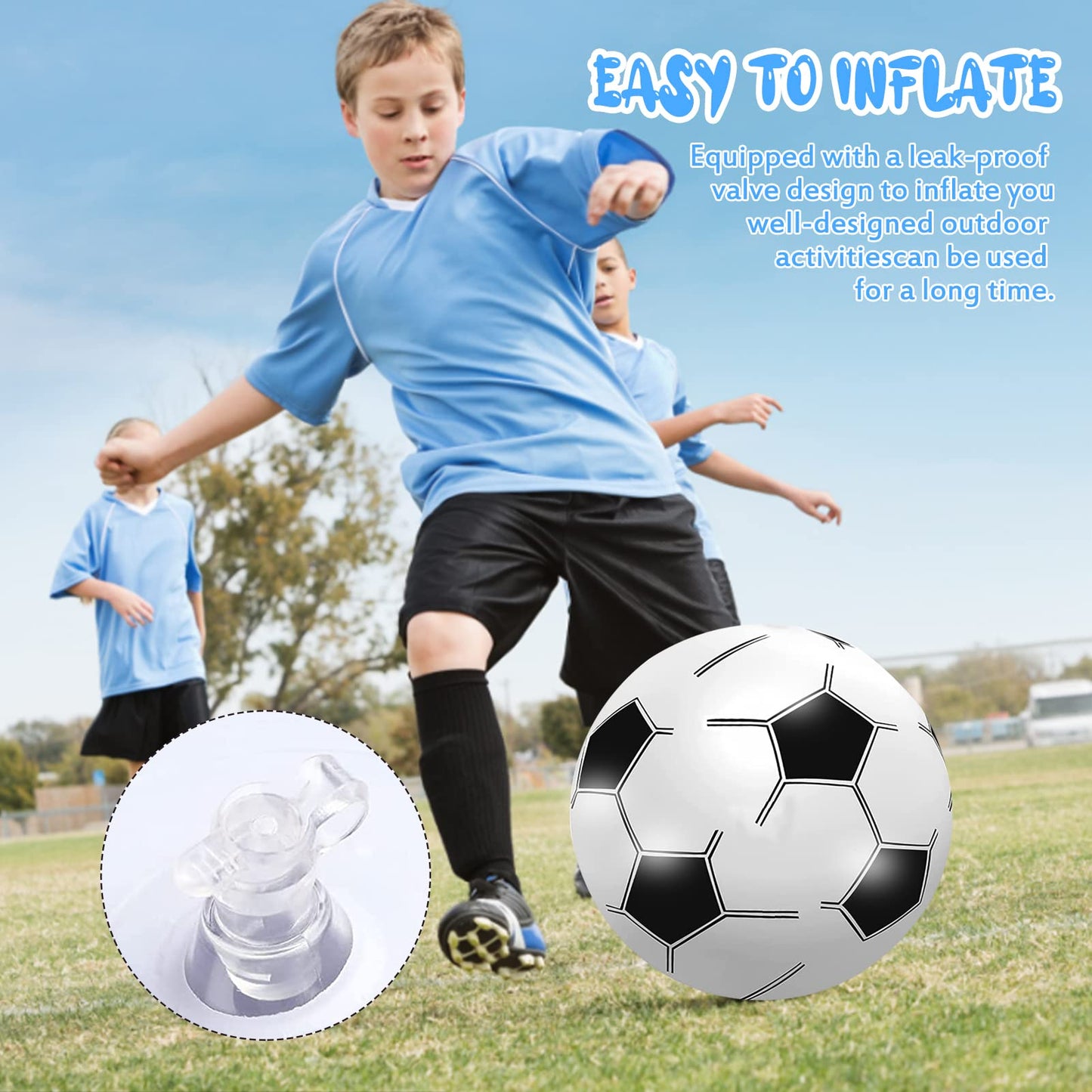 JEKAVA Beach Balls 3Pack - 27" Inflatable Soccer Balls Giant Inflatable Balls, Jumbo Pool Toys Beach Soccer Balls Summer Party Favors Swimming Pool Ball Outdoor Water Game Party Supplies