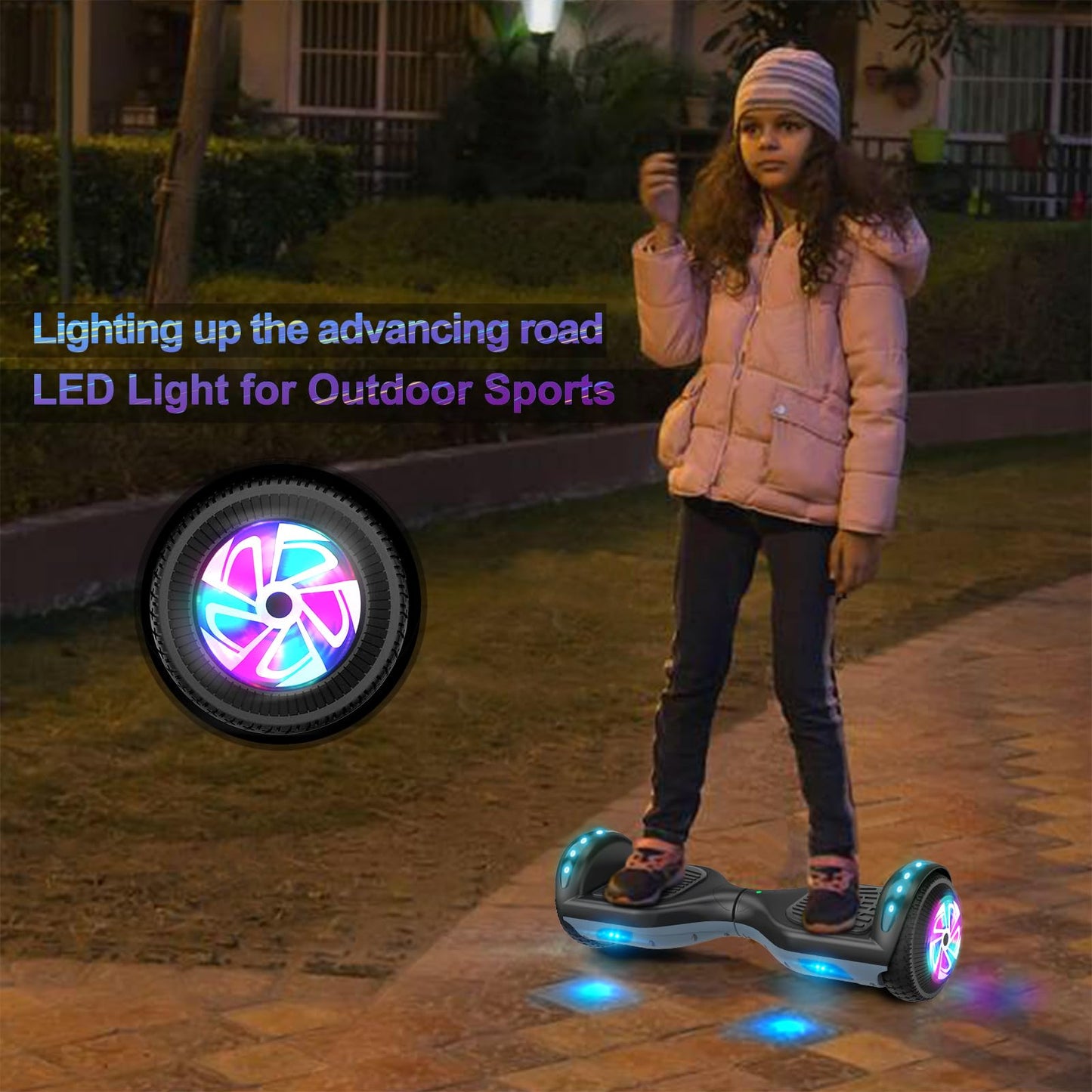 FLYING-ANT Hoverboard, Hoverboard with Bluetooth and LED Lights Self Balancing Electric Scooter 6.5" Two-Wheel Hoverboards for Kids and Teenagers