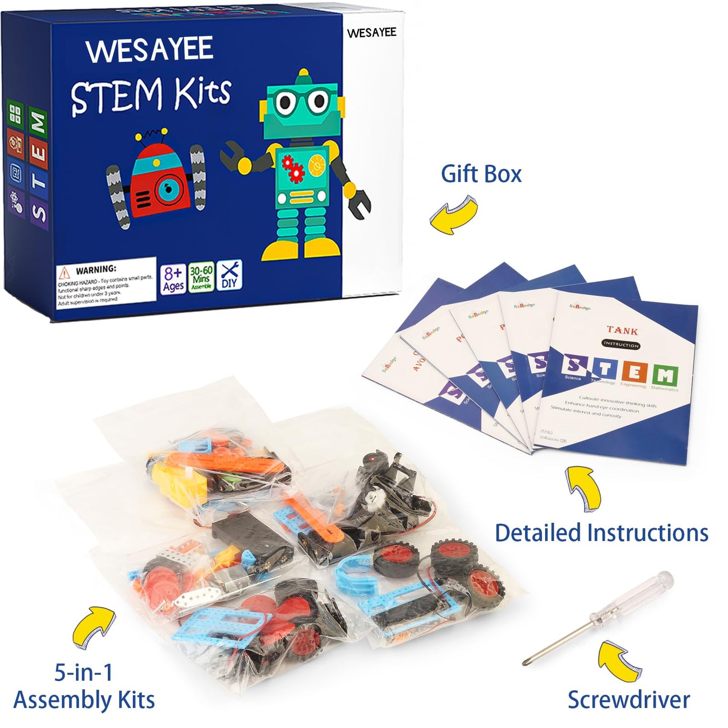 STEM Science Kits for Kids 8-12, Robotics Robot Building Car Kit STEM Toys for Boys Robots Craft 8-10, Science Activities Experiment Engineering Project Electronics 8 10 12 14 Year Old Boy Gifts