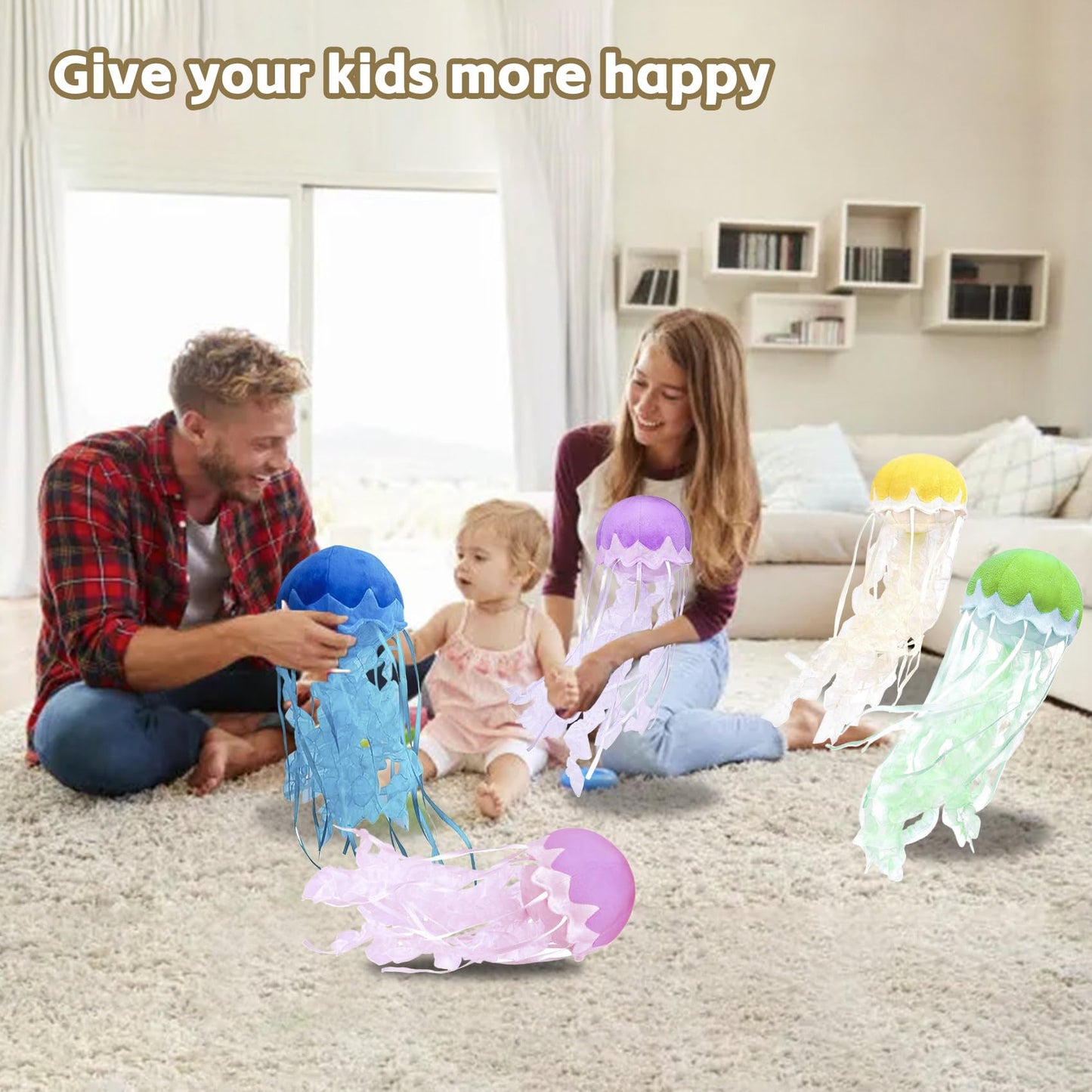KAYBOBEZK Jellyfish Plush, Jellyfish Stuffed Animal Toy, Simulation Cute Blue Jelly Fish Plush Pillow Room Decor Toy, Unique Plush Gifts for Kids Cute