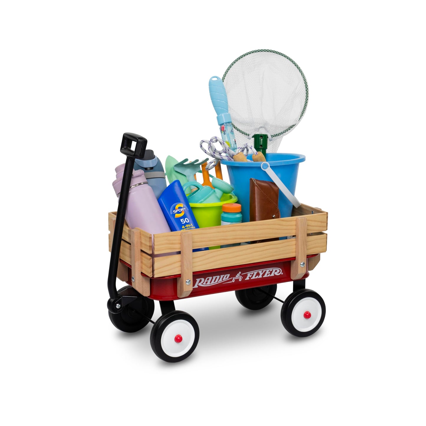 Radio Flyer Mini Steel and Wood Wagon for Kids, 19" Toy Wagon for Kids Aged 1.5+, Play-Size Version of the Classic, Durable Rolling Wheels, Working Handle, for Toys, Crafts & Gift Displays