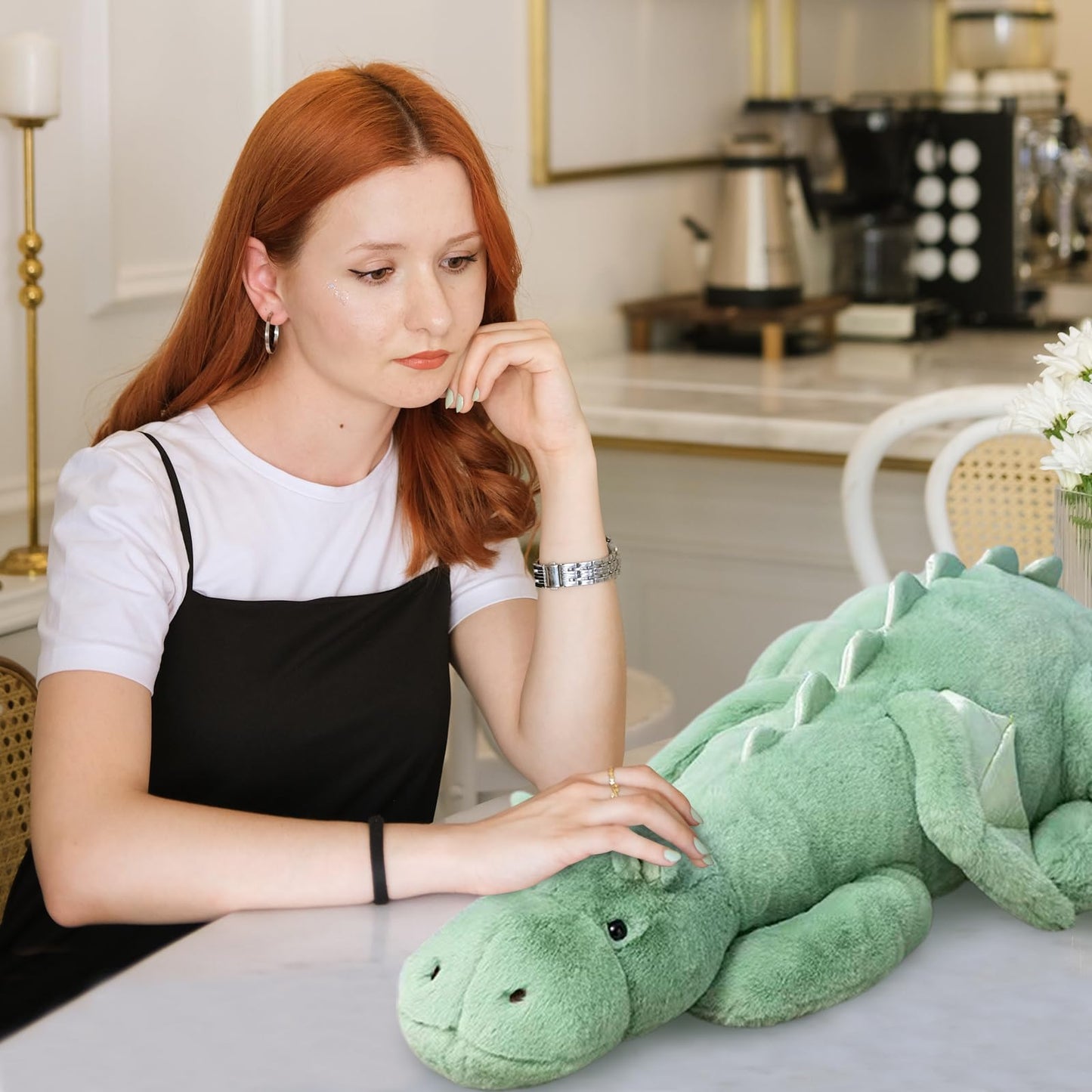 Dodhse Pterosaur Stuffed Animal with Wings - Cute Soft Dinosaurs Plush Toys Little Flying Dragon Plushies Pillow Doll Christmas Birthday Gifts for Kids Boys Girls (Green,27.55inch/70cm)