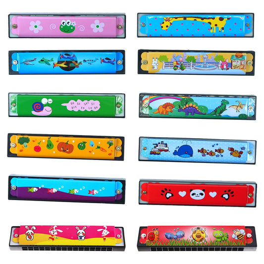 12 Pcs Kids Harmonicas Bulk | 16 Holes Musical Instrument Toys for Birthday Party Favors, Goodie Bag Stuffers, Classroom Prizes & Gifts for Kids Ages 4+