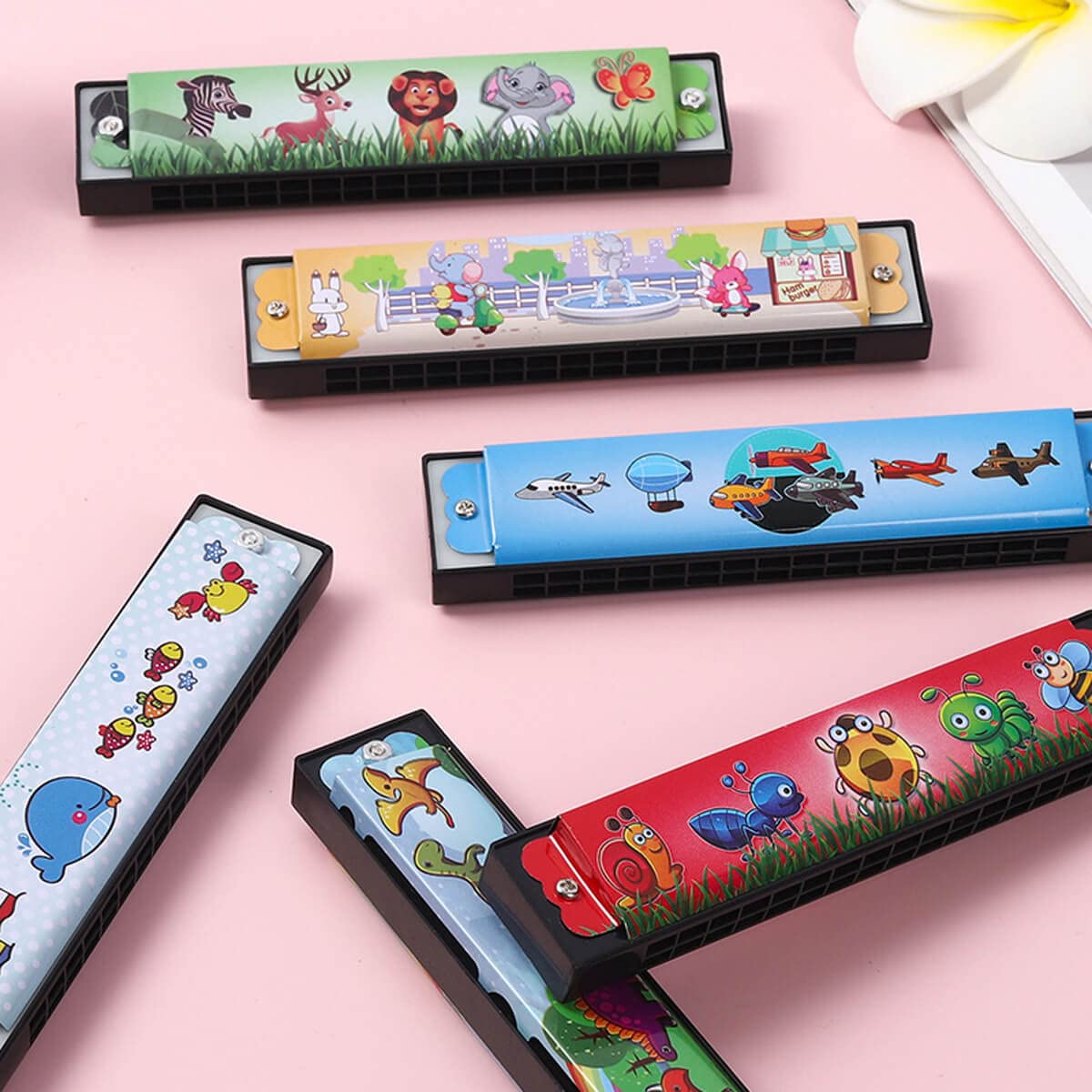 12 Pcs Kids Harmonicas Bulk | 16 Holes Musical Instrument Toys for Birthday Party Favors, Goodie Bag Stuffers, Classroom Prizes & Gifts for Kids Ages 4+