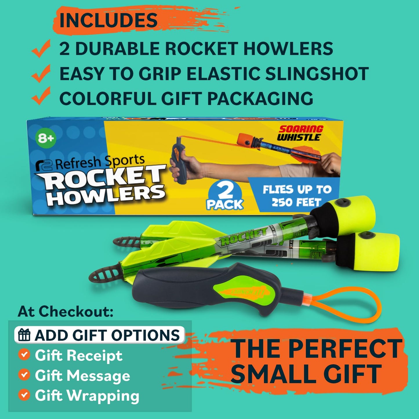 Light Up Foam Rocket Toys for Kids: Best LED Rocket Launcher Slingshot Lights Up & Makes Noise! Boys & Girls Outdoor Toys Party Favors Summer Birthday Gifts Idea & Gifts for Ages 8 9 10 11 12 13 +