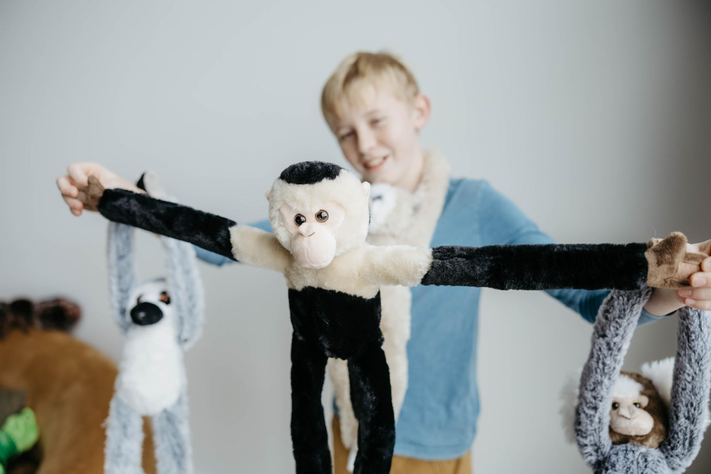 The Petting Zoo Hanging Capuchin Monkey Stuffed Animal Plushie, Gifts for Kids, Wildlife Animals, Monkey Plush Toy 20 Inches