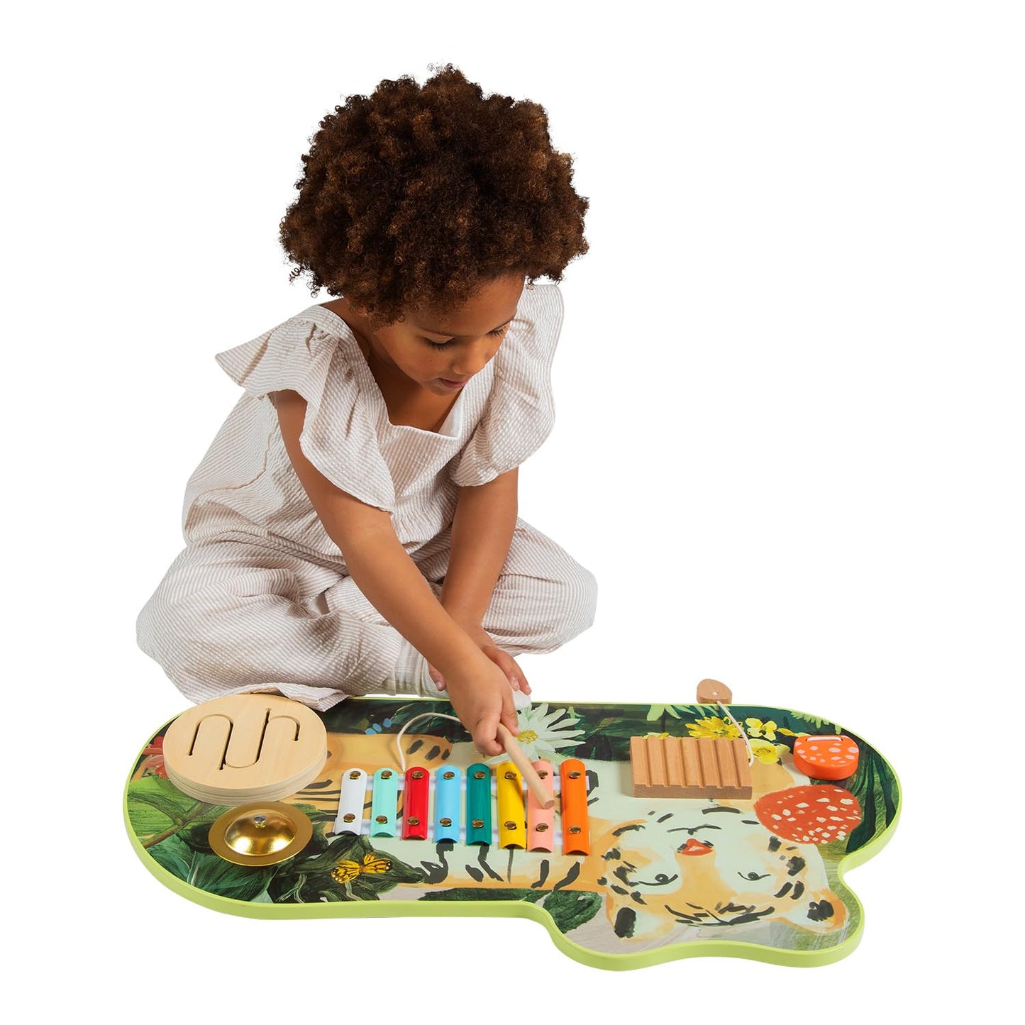 Manhattan Toy Tiger Tunes Wooden Toddler and Preschool Musical Toy Instrument with Optional Wall Mounting