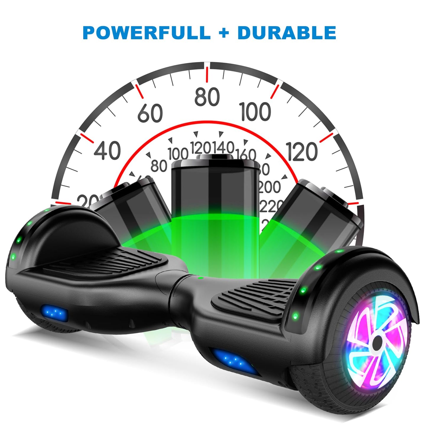 CBD Scooter with Corlorful LED Lights,6.5" Wheels, Dual 300W Motor Scooter for Kids Girls Boys Adults, All Ages