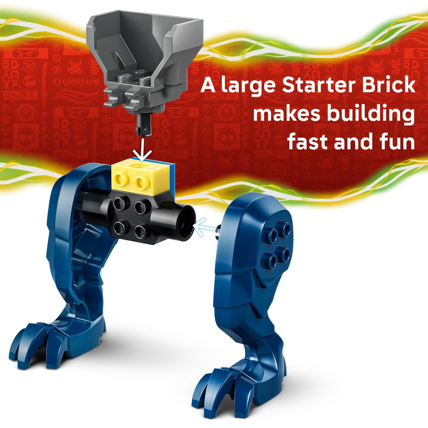 LEGO NINJAGO Jay's Dragon Mech Fight Building Toy - Pretend Play Set for Boys & Girls, Ages 4+ - Includes 2 Minifigures - Gifts for Birthdays - 71853
