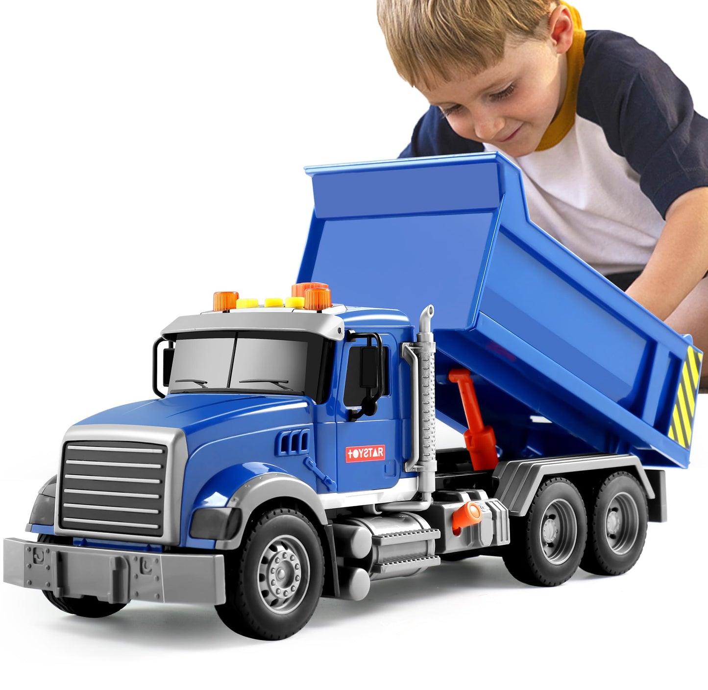 Dwi Dowellin Toddler Trucks Toys for Boys Age 3-5,Big Dump Truck with Lights and Sounds,Kids Boy Toys Christmas Birthday Gift Car