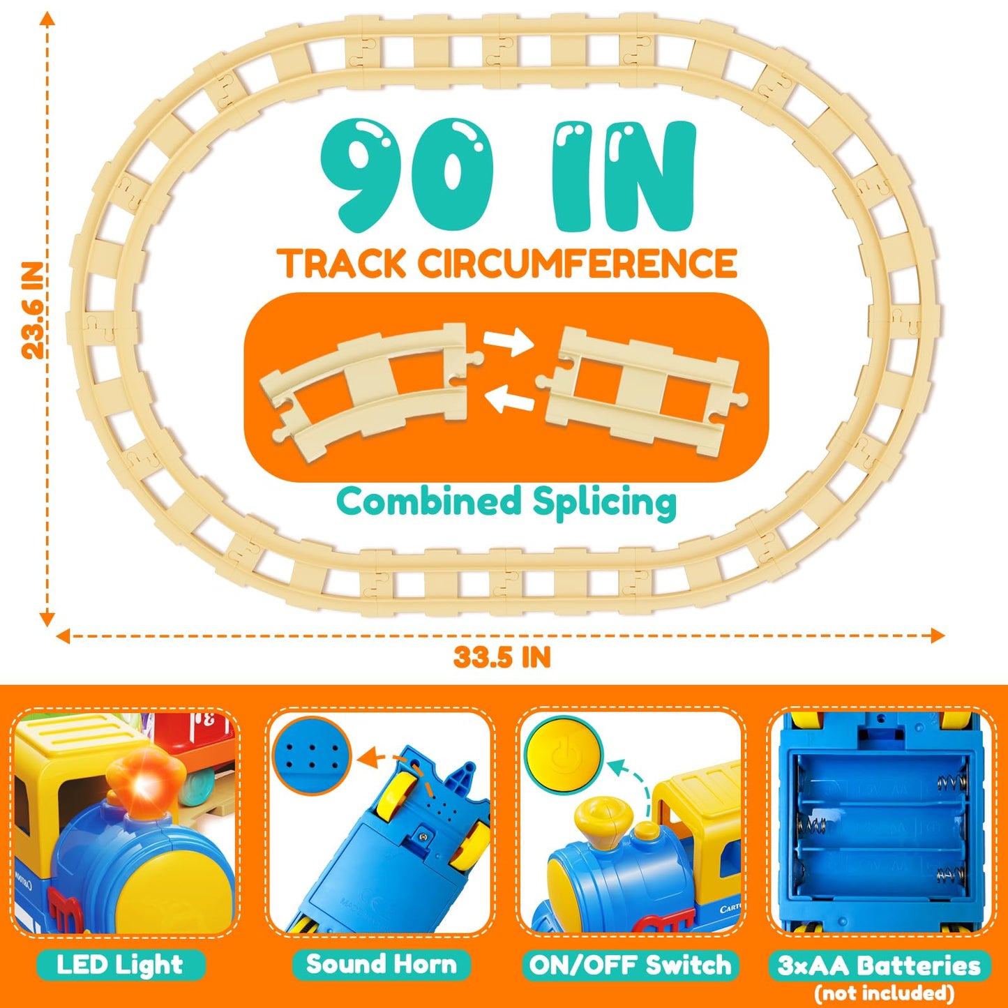 Toddler Boy Girl Toys 1-2-3, Train Set for Toddlers 2-4 with Music & Light, Toys for 1 2 3 Year Old Boy Girl, Counting Matching Sorting Montessori Learning Toy, 1 2 3 Year Old Boy Girl Birthday Gifts