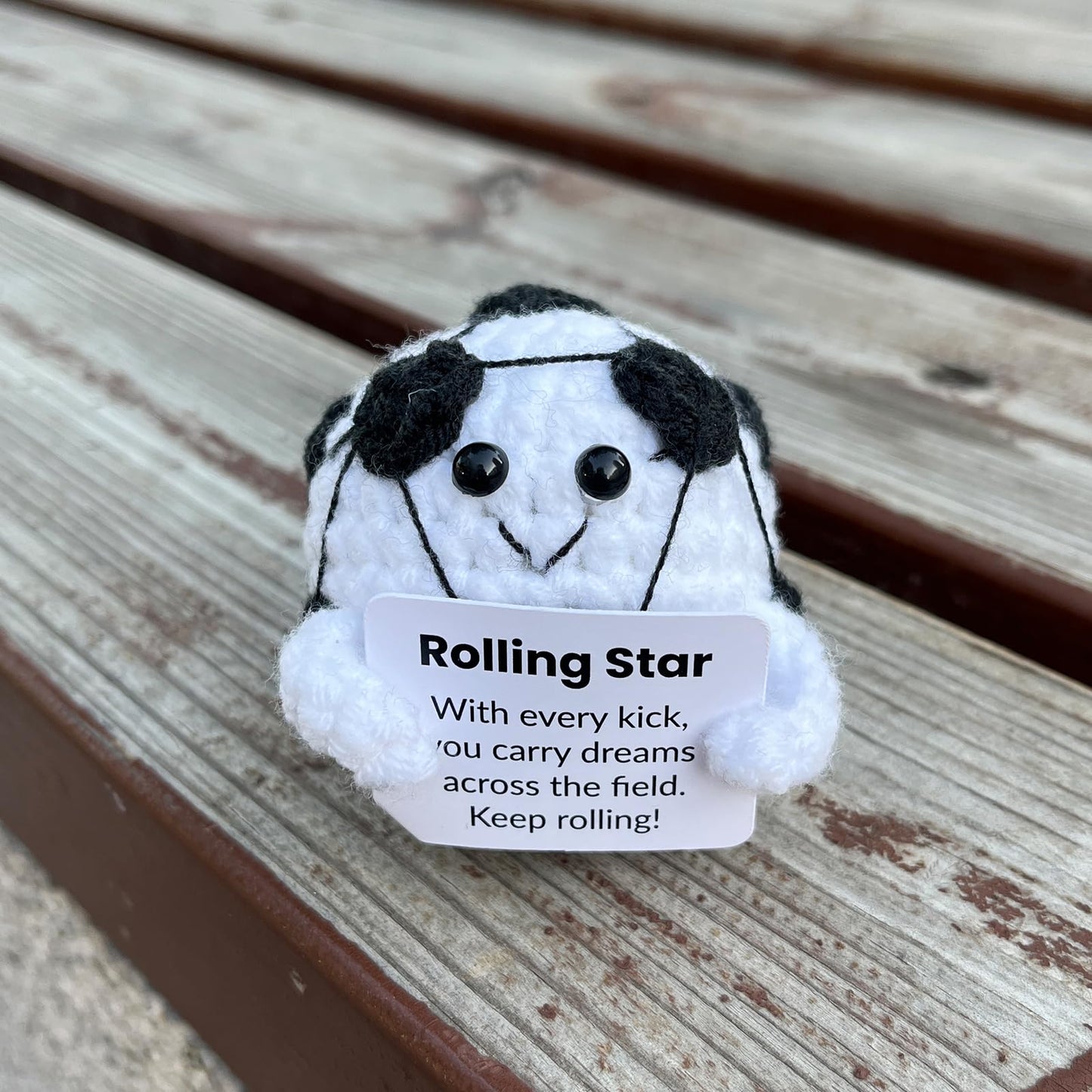 PLWalker Soccer Emotional Support Soccer Ball Gifts Plush Plushy, Positive Crochet Stuffed Doll Inspirational Plushies