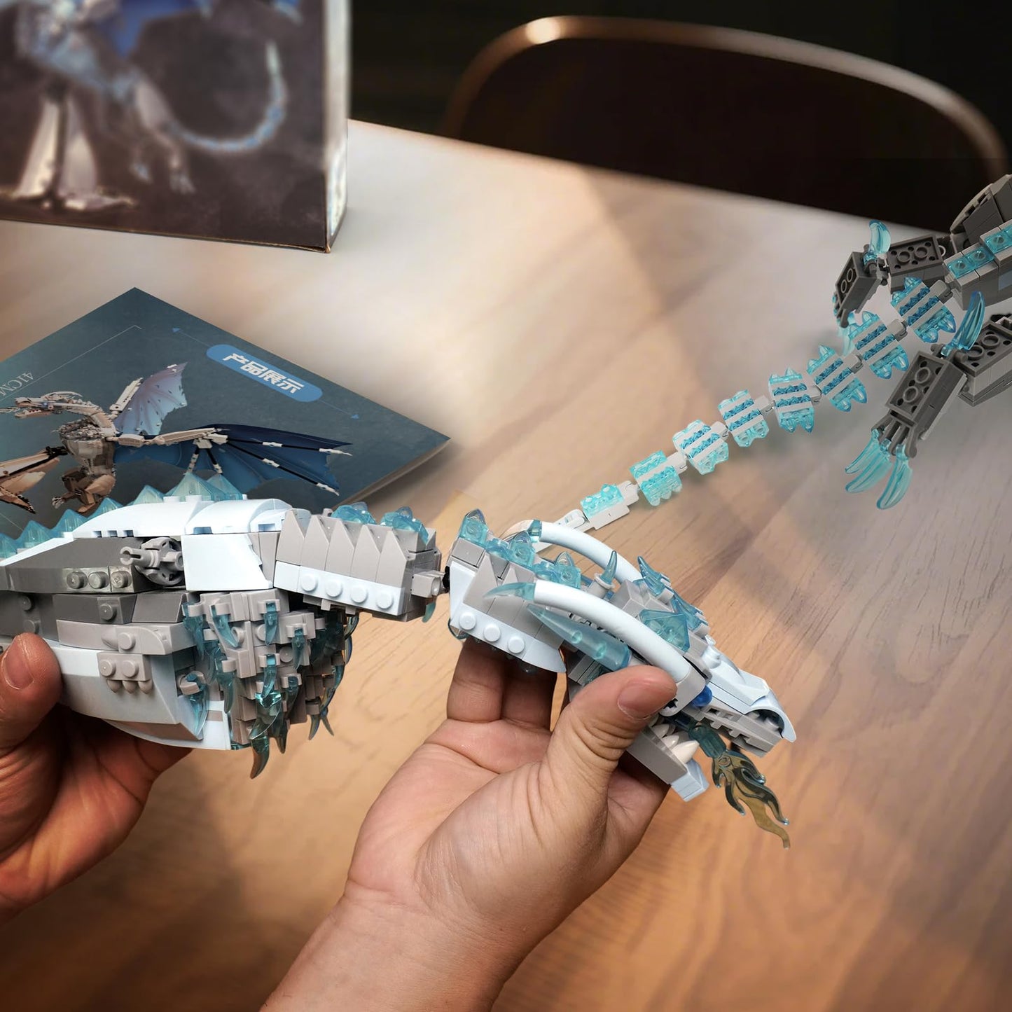 QFJ Ideas Ice Dragon Building Set，Compatible with Mainstream Brands Adults Collectible MOC Dragon Model STEM Toy for GOT Fans Home Decor,Creative Gift for Kids Boys & Girls 8-16 (1019 PCS)