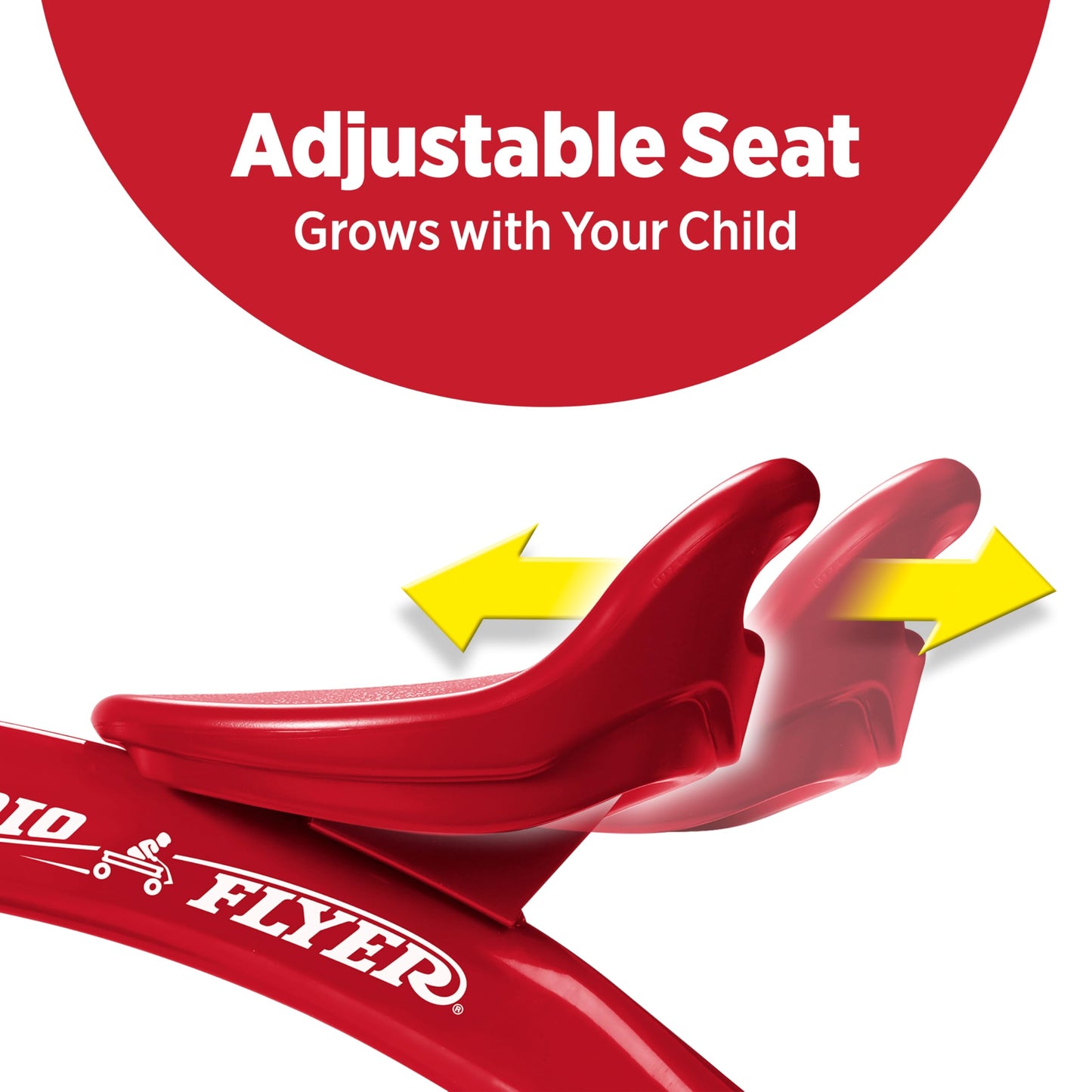 Radio Flyer Red Rider Trike, for Ages 2.5-5, Adjustable Seat, Steel Construction, Quiet Ride Wheels, Covered Storage Bin, Comfort Grip Handlebars, Easy Carry Seat Handle, Tricycle for Toddlers