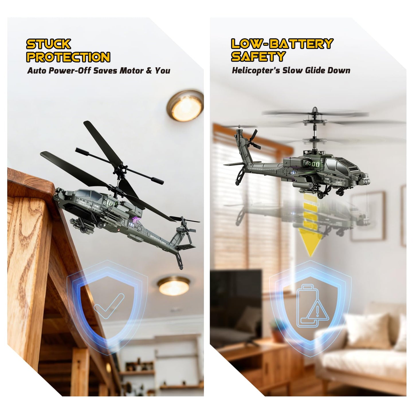 XIKOTEC RC Helicopter, Remote Control Helicopter Toy for Kids, Beginners and Adults with Altitude Hold, Gyro & LED Light, 2 Batteries & USB-C Charging, Gift for Boys Ages 8-12 (Green)