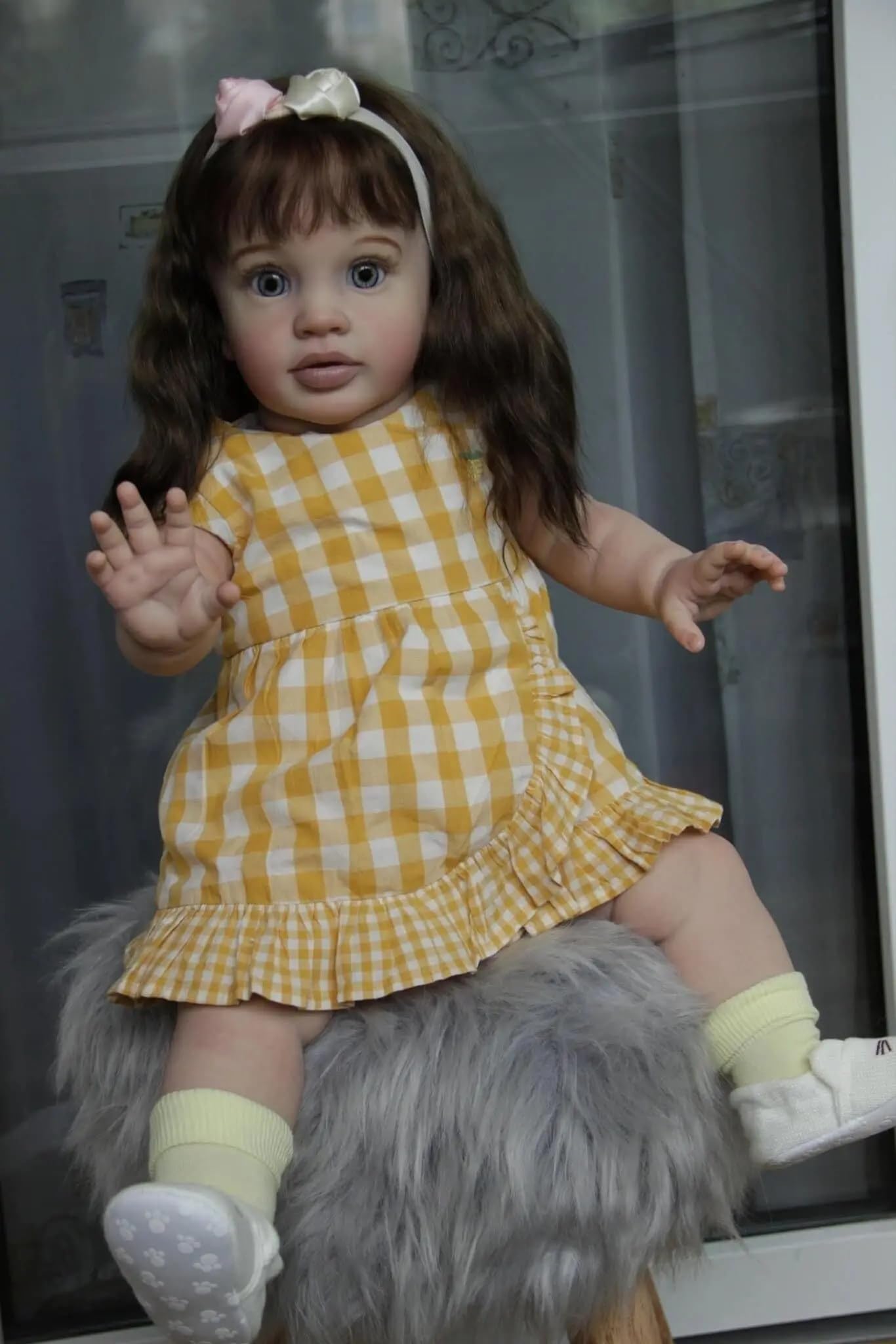 KOKOMANDY Big Reborn Toddler Dolls 26 inch Reborn Doll Realistic Girl that Look Real Life Baby Dolls Soft Cloth Body Weighted Doll Rooted Brown Hair Cute Children Birthday Gifts