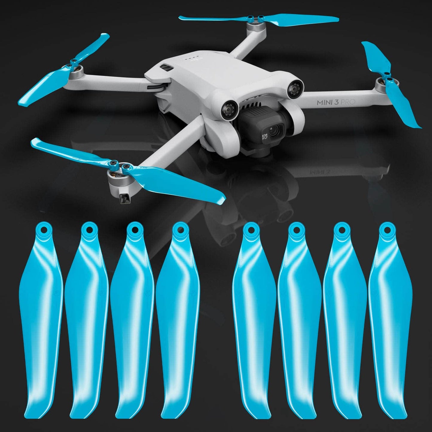 Master Airscrew Bundle - Stealth Propellers for DJI Mini 3 Pro & Mini 4 Pro - Black + Electric + Blue