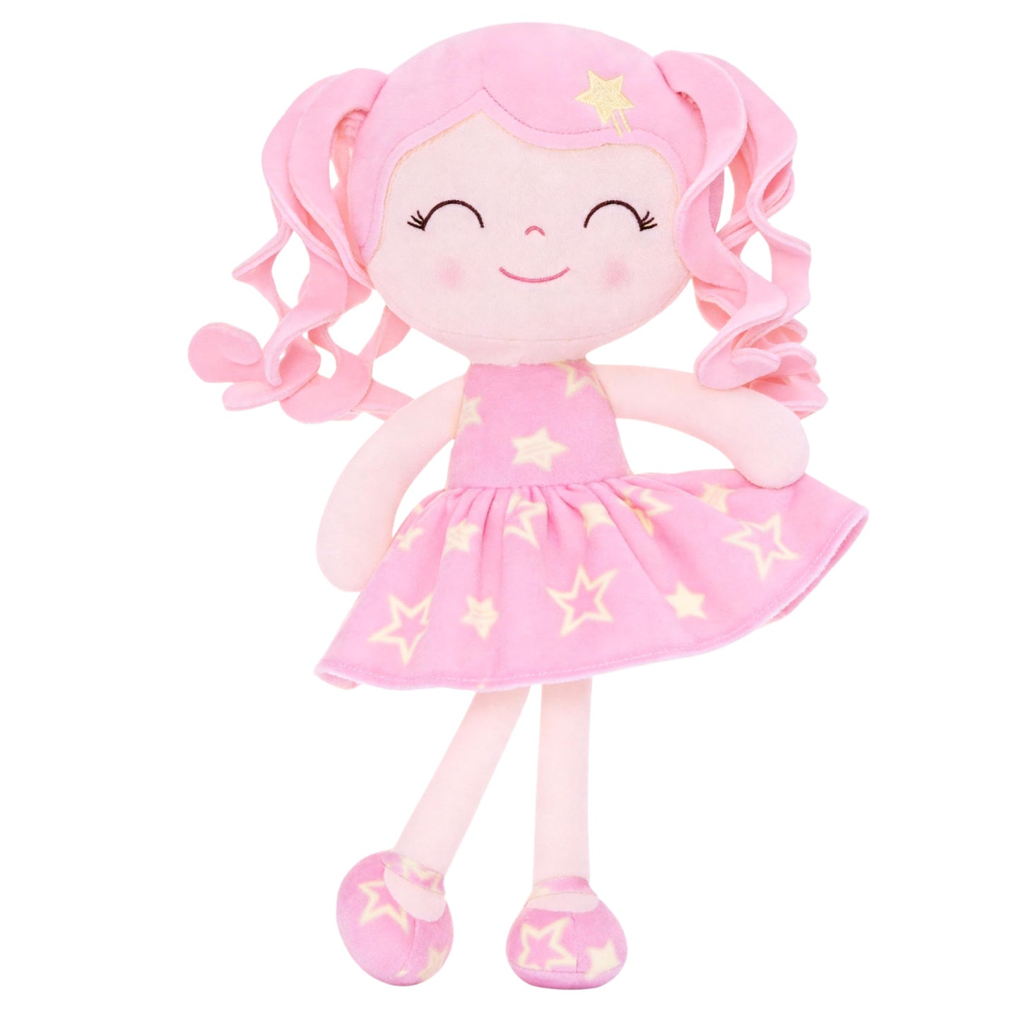Gloveleya Baby Doll Girl Gift – Soft Plush Princess Doll with Pink Star Dress, Snuggly First Baby Doll for Girls, Stuffed Animal Plush Toy for Toddlers, Birthday Gift, Christmas Galaxy Series