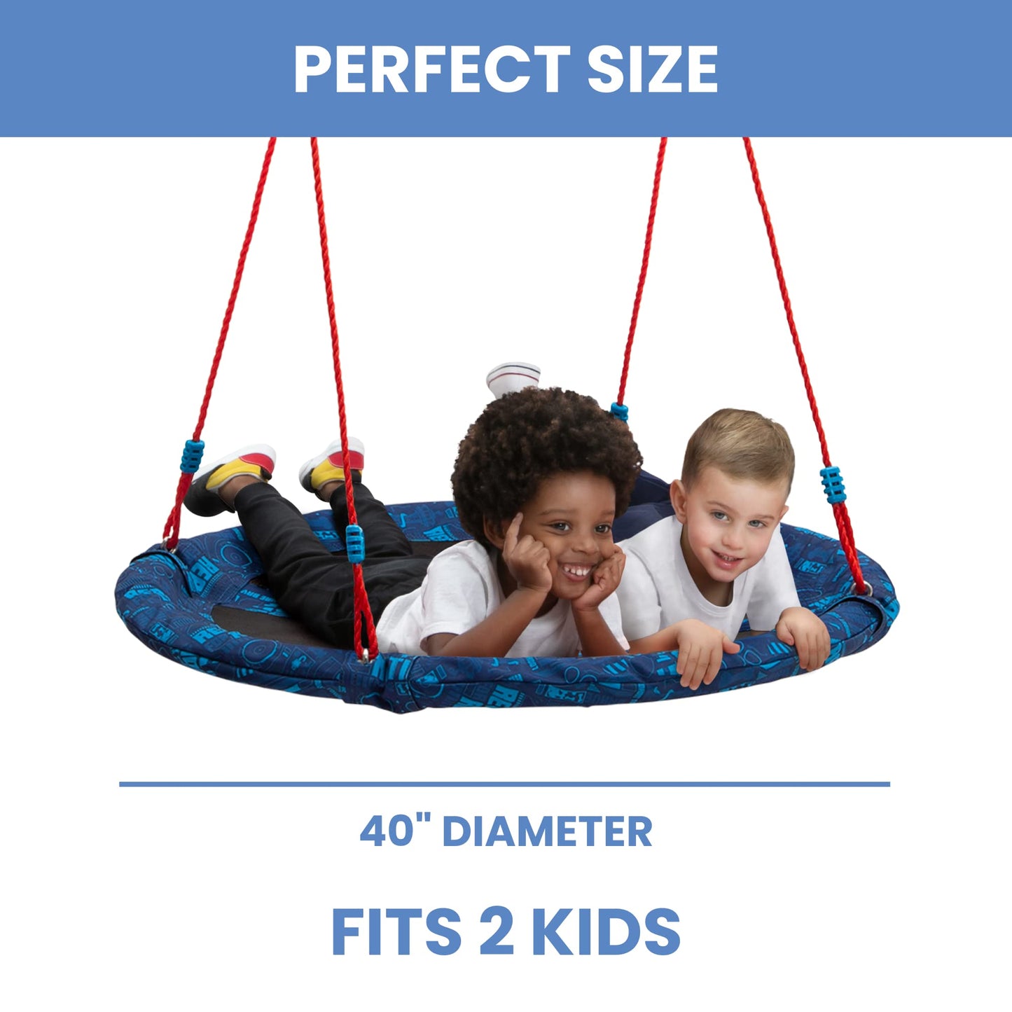 Delta Children PAW Patrol 40-Inch Saucer Swing for Kids – Attaches to Swing Sets or Trees – Includes All Necessary Hanging Hardware & Rope