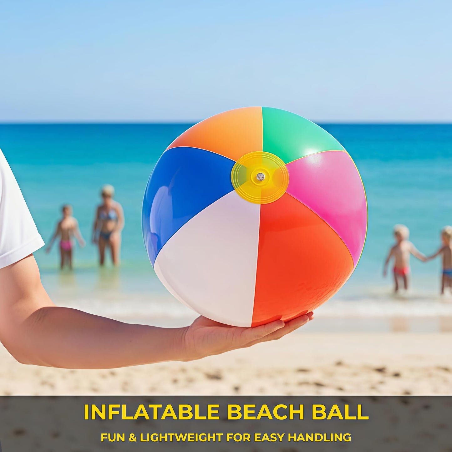 YURTKUMAS 10 Pack 20" Beach Balls - Large Rainbow Beach Ball Inflatable Pool Toys for Party Supplies Decorations, Adults Kids Birthday Luau Summer Beach Water Games Beachball Party Favors