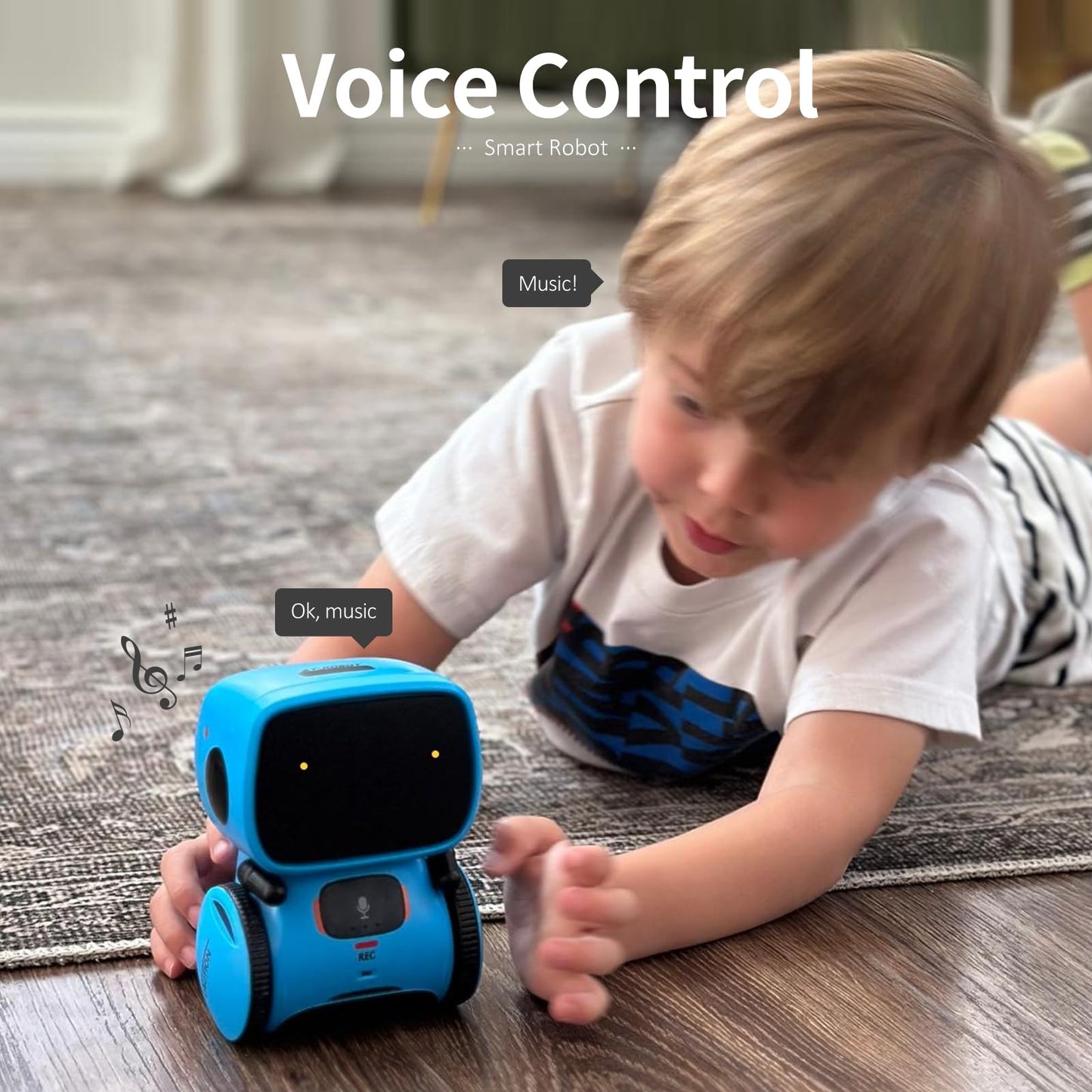 GILOBABY Interactive Talking Robot for Boys, Smart Toy with Touch Control, Playback Mode, Dancing, Singing, Educational Gift for 3-7 Year Old Kids (Blue)