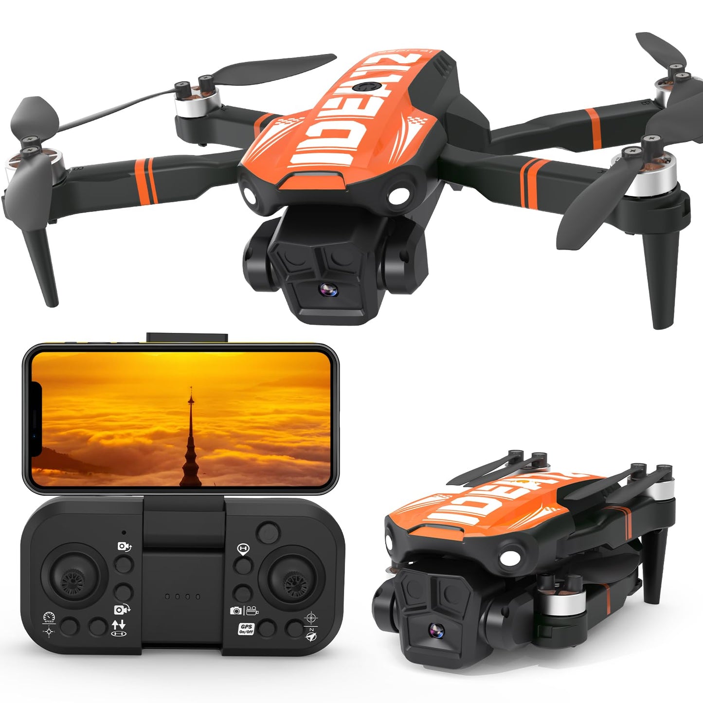 LE-IDEA GPS Drone with Camera for Adults, Professional 4K Camera Drone with Brushless Motor Auto Return Home Follow Me RC Quadcopter for Beginners Foldable Toys Gifts Under 249g IDEA12GPS