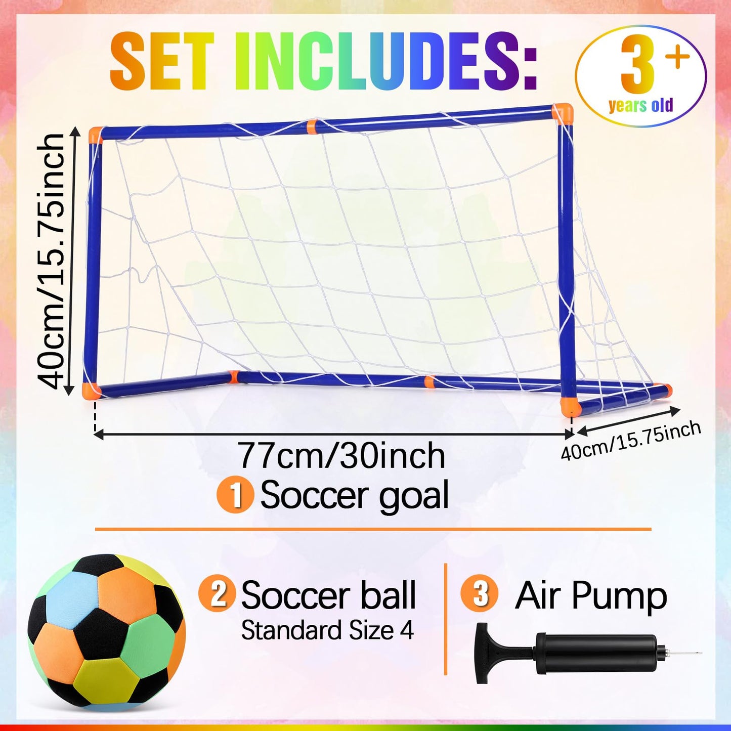 Soulchen Kids Mini Soccer Goal with Indoor Padded Soccer Ball Size 4 and Pump Created for Inside Your Home and Yard 30.3" x 15.8" Portable Training Equipment Sport Gift for Kids Ages 3+
