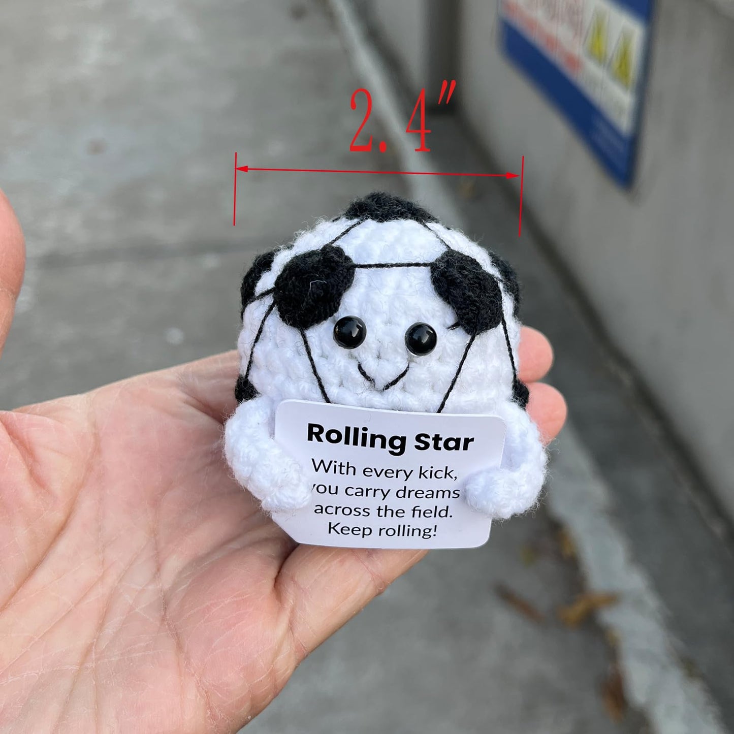 PLWalker Soccer Emotional Support Soccer Ball Gifts Plush Plushy, Positive Crochet Stuffed Doll Inspirational Plushies