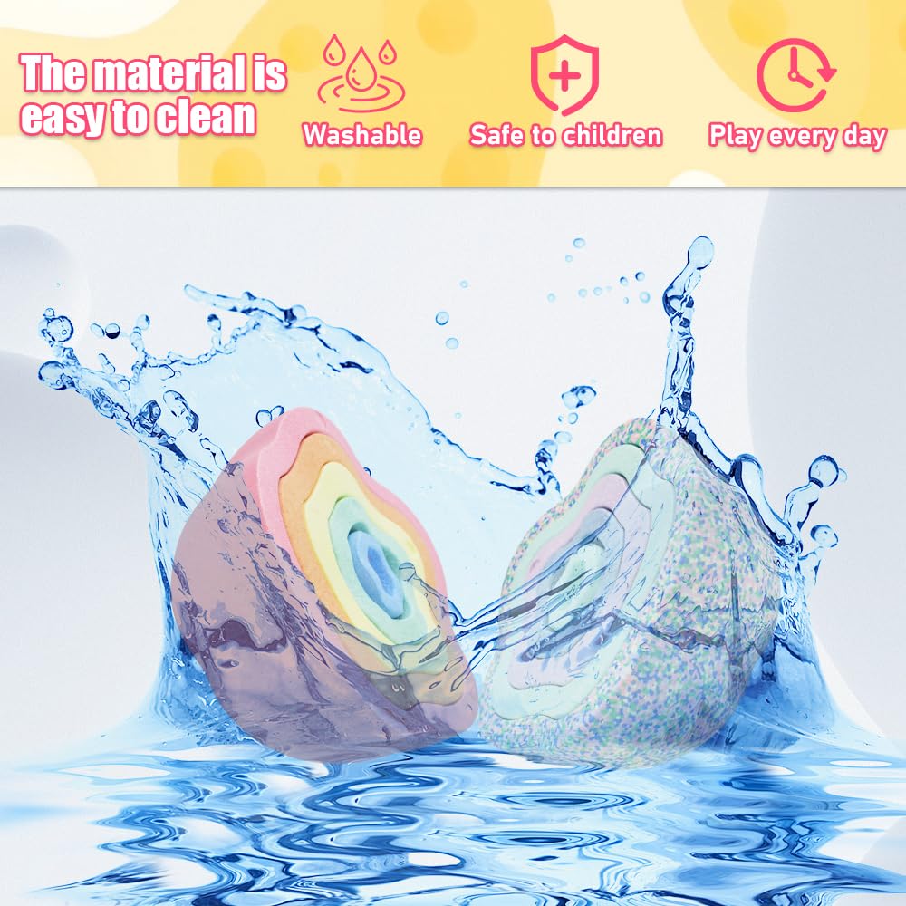 Toddler Stepping Stones, Stimulate Children's Creativity and Imagination, Improve Their Balance and Motor Skills, Flower-Shaped Stepping Stones (Pink &Blue