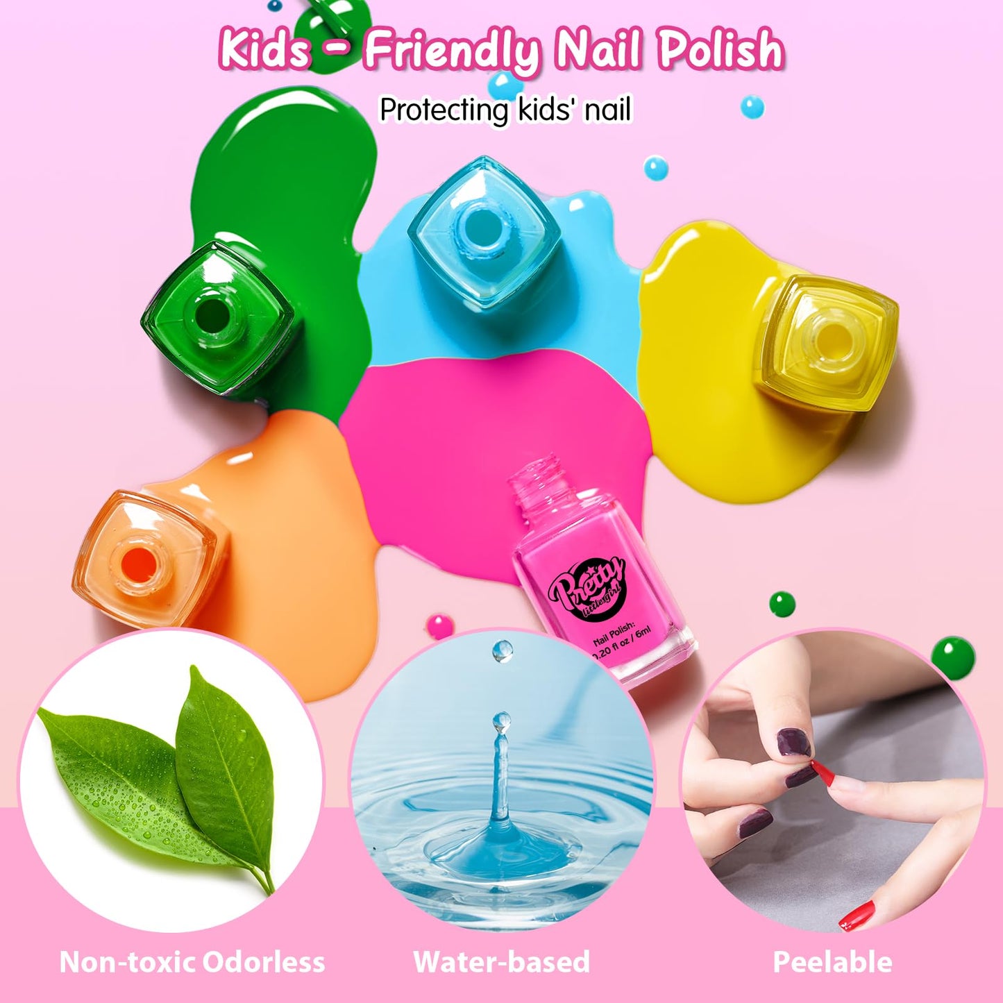 QoQlz Kids Nails Polish Set for Girls with Hair Gem Stamper Kit, Nail Art Kit for Kids Ages 7-12 - Cool Girly Stuff - Birthday Gifts for Girls 6 7 8 9 10 11 12 Years Old