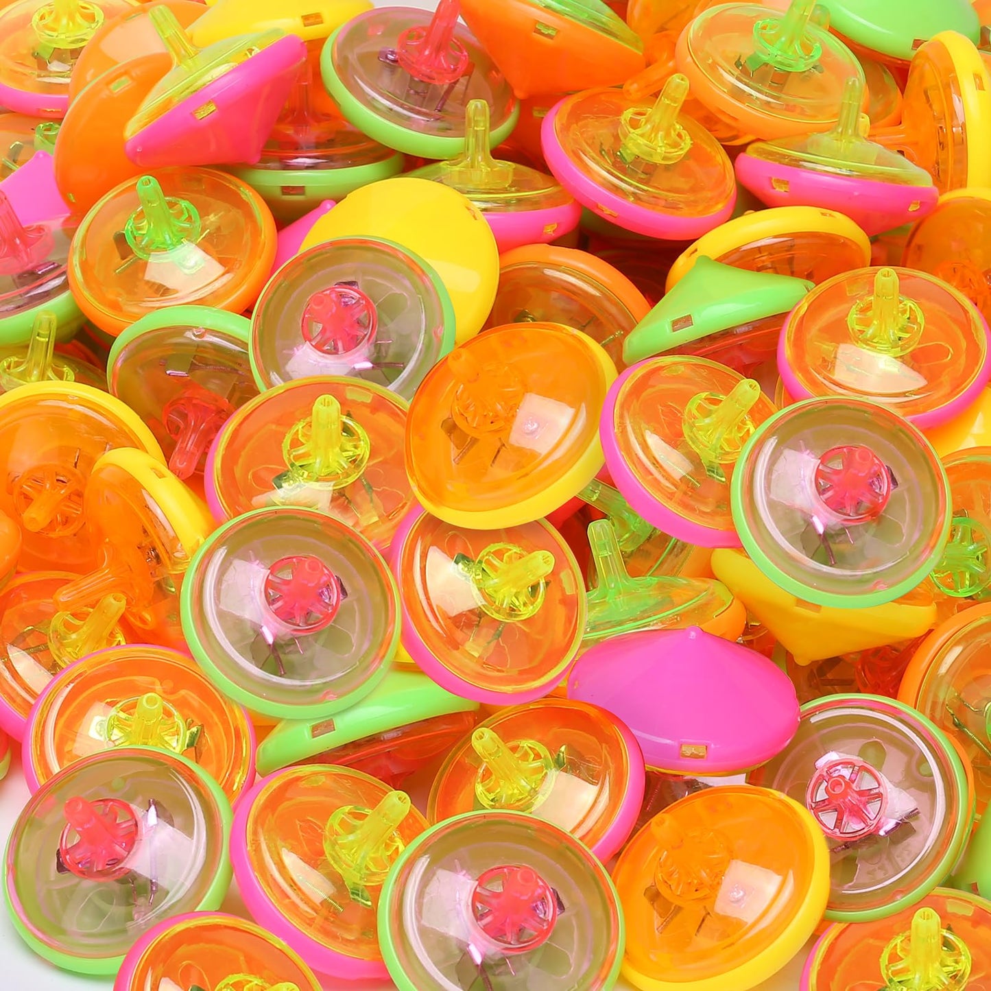 50Pcs Kid’s Light Up Spinning Tops Set, 4 Color Mixing, LED Flashing Tops, Bulk Toys, Christmas Party Favors, Halloween Prizes, School Classroom Rewards, Birthday Goodie Bag Fillers for Boys & Girls