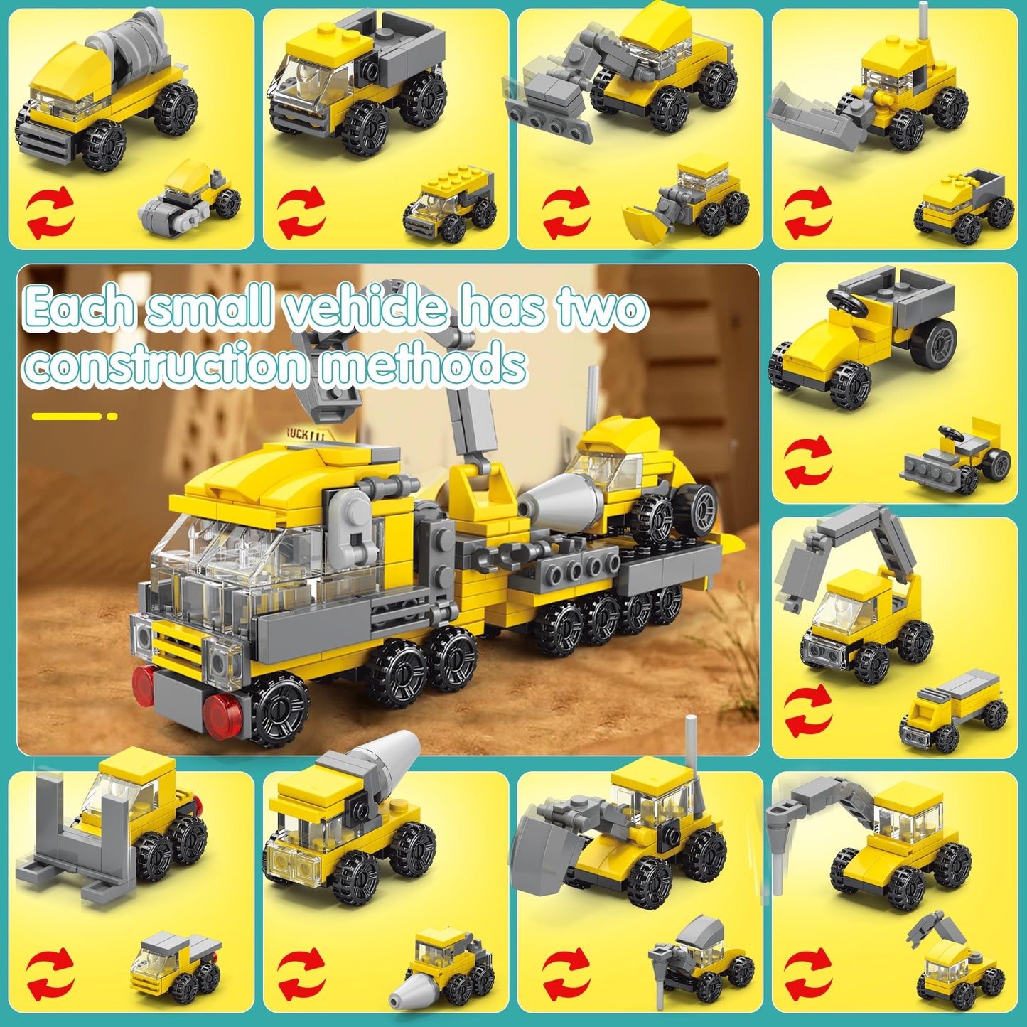 Sawaruita 30Pack Mini Cars Building Blocks Party Favors for Kids-Bulk Fire Truck,City Police Car,Construction Vehicle for Birthday Goodies Bag Easter Filling,Classroom Prizes for Boys 6-12