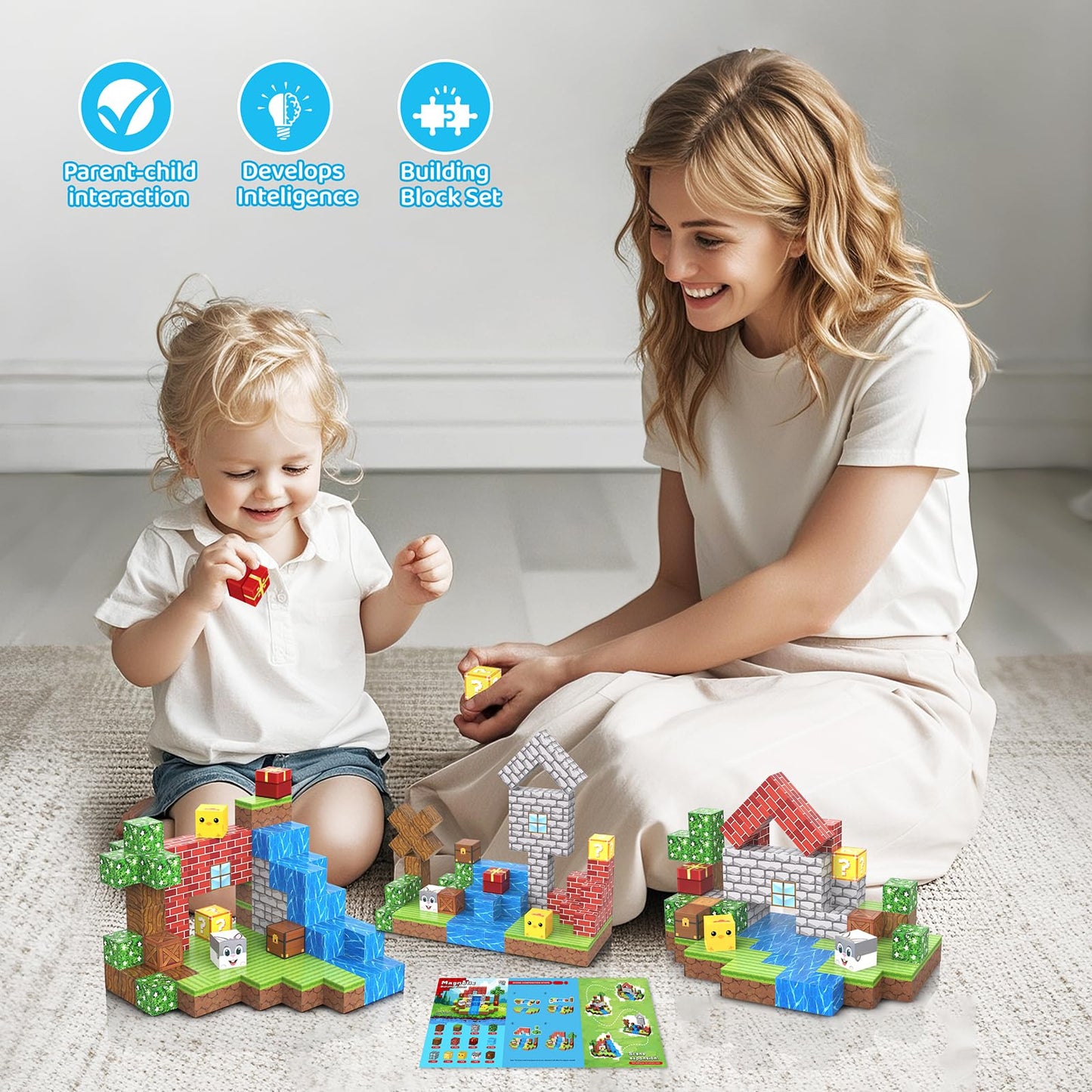 CASRRA Magnetic Blocks 100PCS Magnetic Building Blocks for Kids– Magnet Blocks Cubes Set for Boys Girls 3 4 5 6 7 8 Year Old, Magnetic Cubes Kit, STEM Magnet Building Set