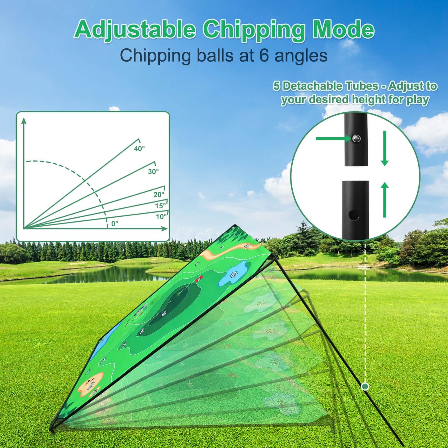 KEMLDIVS Golf Chipping Game Set, 71"x71" Golf Game for Battle Outdoor, Chipping Pong for Backyard with Sticky Balls & Storage Bag