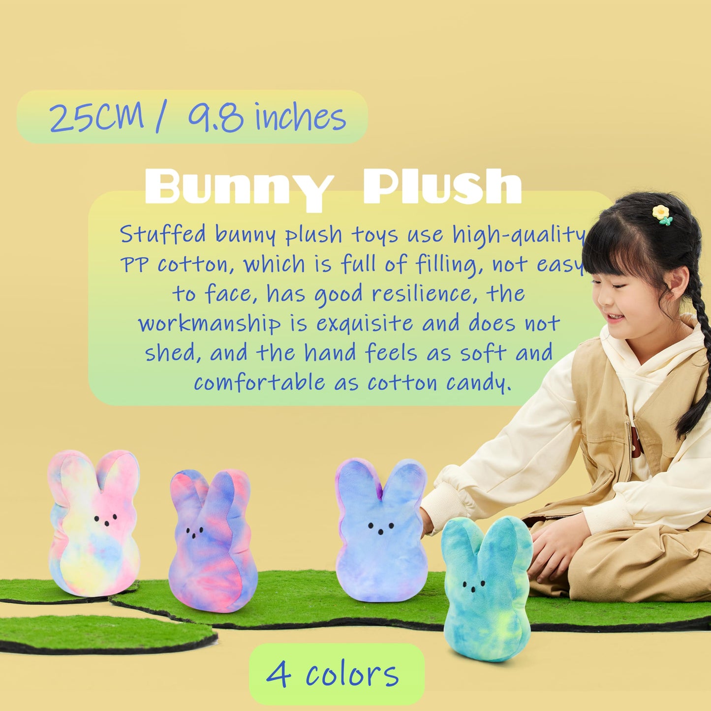 FAFVBING 7.8-Inch Soft Easter Bunny Plush Stuffed Animal - Spring Holiday Home Decor, Festive Basket Accents for Seasonal Displays
