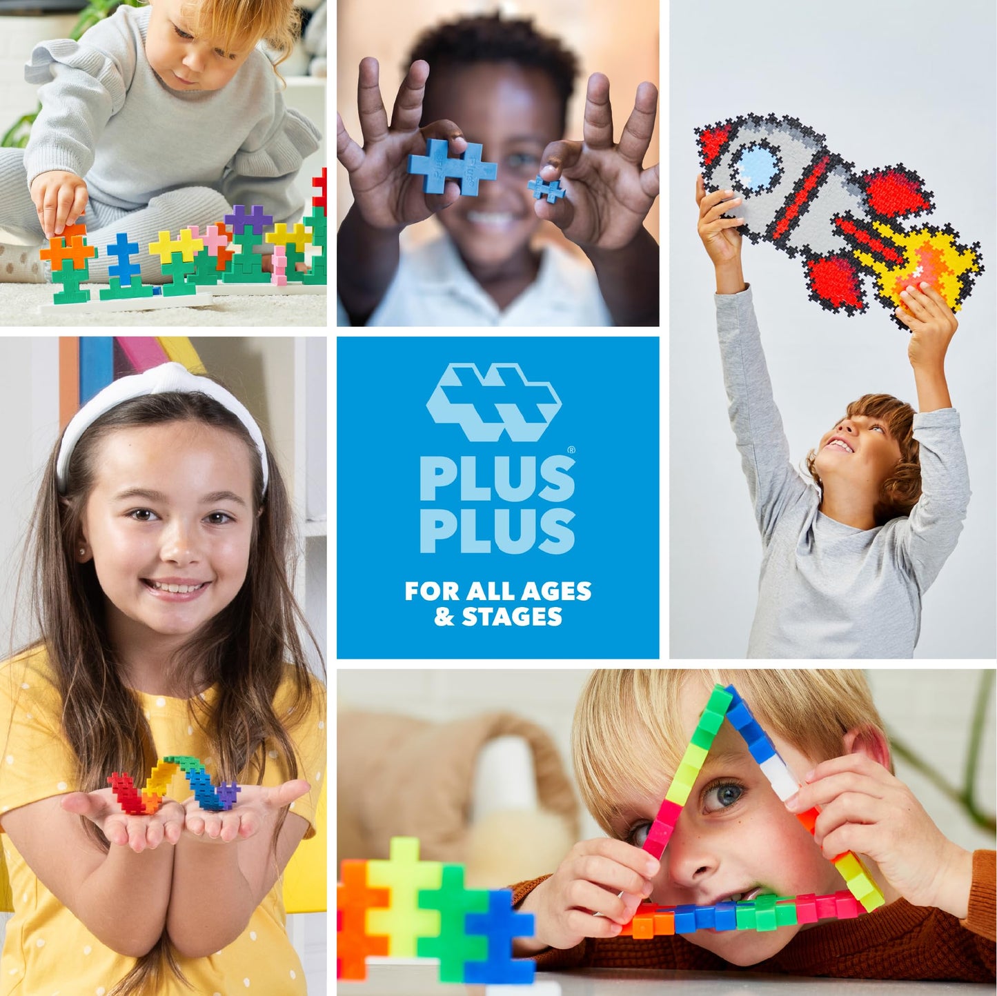 PLUS PLUS 240 Piece Holiday Mix Tube - Mini Interlocking Building Blocks Set, Stem Toys for Kids - Sensory Bin Fillers/Math Manipulatives Classroom Must Haves Gifts for Boys & Girls