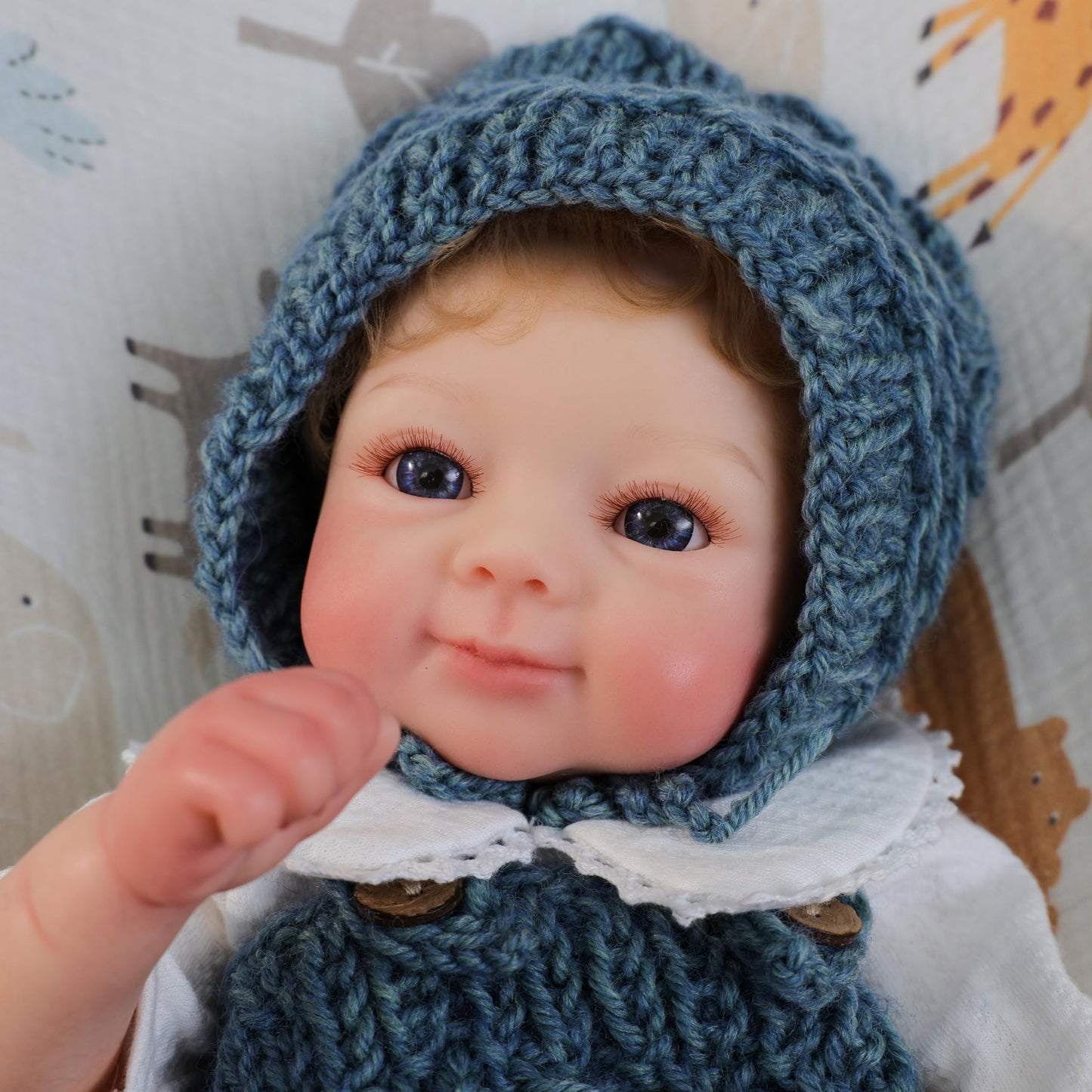 Cloveray 16 Inch Full Silicone Baby Doll with Rooted Hair, Soft Realistic Open Eyes Newborn Doll with 2 Outfits, Blanket, Pacifier, Diaper & Bottle, Comfort Doll Gift for Kids