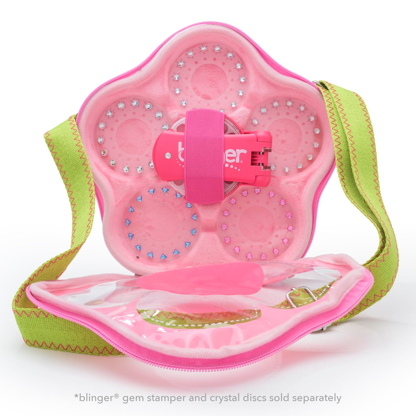blinger® Flower Carry Case | Perfect Organizer for your Gem Stamper & your Discs (sold separately) | Holds up to 225 gems! | Gem Stamper & Discs Not Included