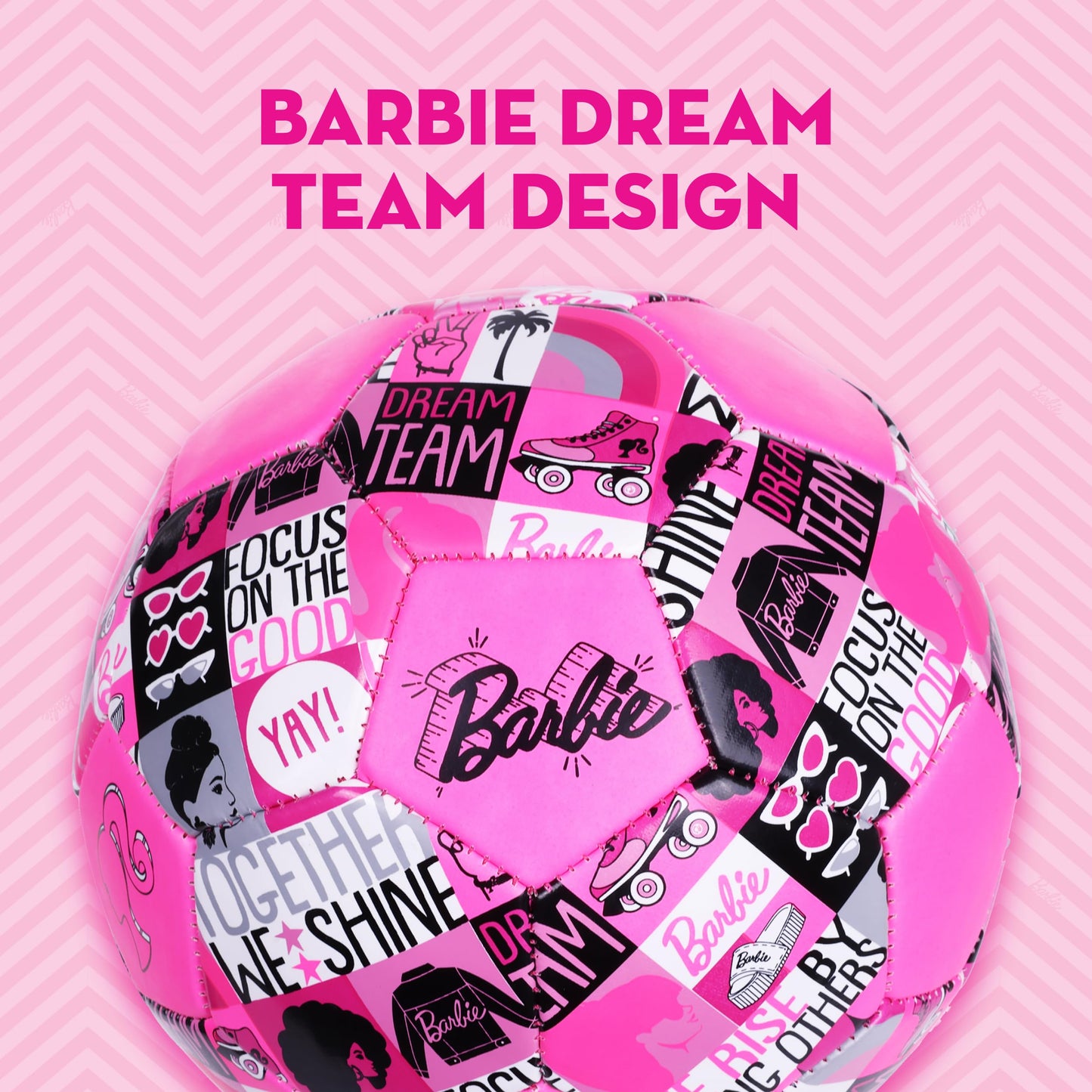 Capelli Sport Barbie Soccer Ball Size 3 – Pink Dream Team Kids Futbol, Officially Licensed Mattel Training Ball for Boys & Girls, Youth Indoor/Outdoor Play