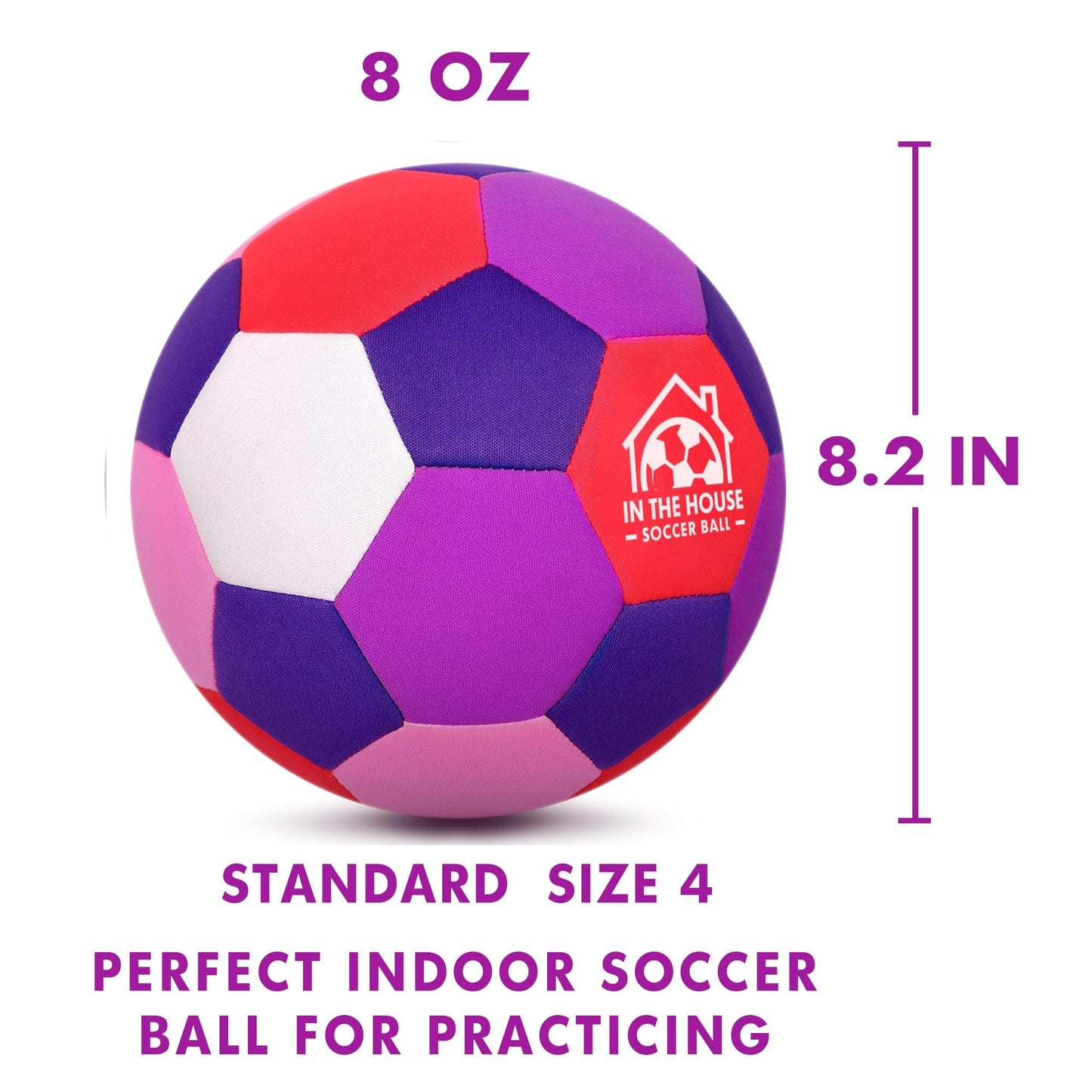 Soft Indoor Soccer Balls Size 4 - Kids Soccer Ball for Inside House and Yard - Fun Soccer Gifts for Kids Boys Girls Dribble Juggling Skills Practicing Birthday Easter Christmas (Pink, Size 4)