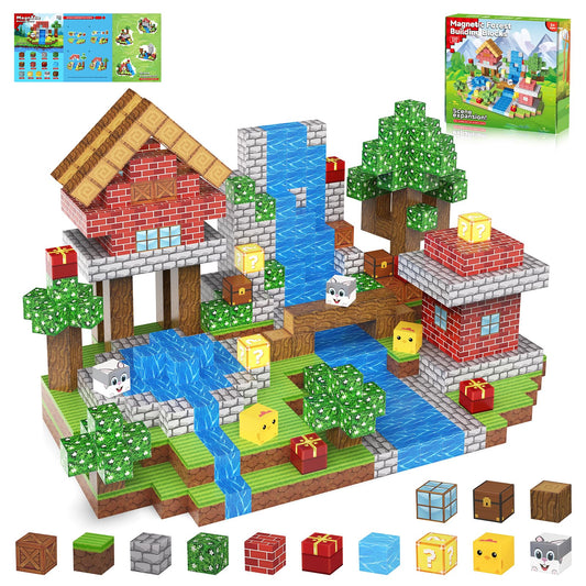CASRRA Magnetic Blocks 100PCS Magnetic Building Blocks for Kids– Magnet Blocks Cubes Set for Boys Girls 3 4 5 6 7 8 Year Old, Magnetic Cubes Kit, STEM Magnet Building Set