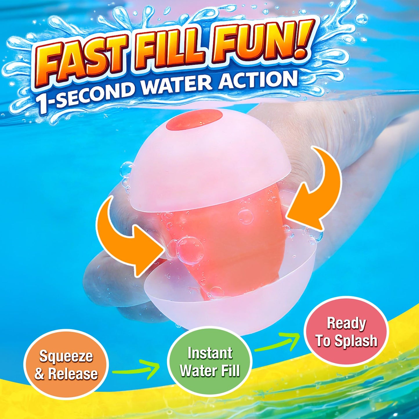 Reusable Water Balloons - 12 Pack Silicone Splash Balls No Magnets, Slef-sealing Quick Fill Water Bombs, Leak-Proof Summer Toys for Pool Beach Backyard