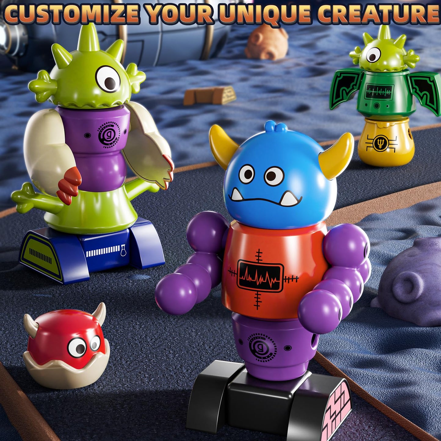 KIZONLY Magnets Robot Building Toys for Kids Ages 3-5 4-8, 36 PCS Monsters Robot Building Blocks Set with Storage Box, Creative Learning Christmas Birthday Gifts Toys for Boys Girls Ages 2-12