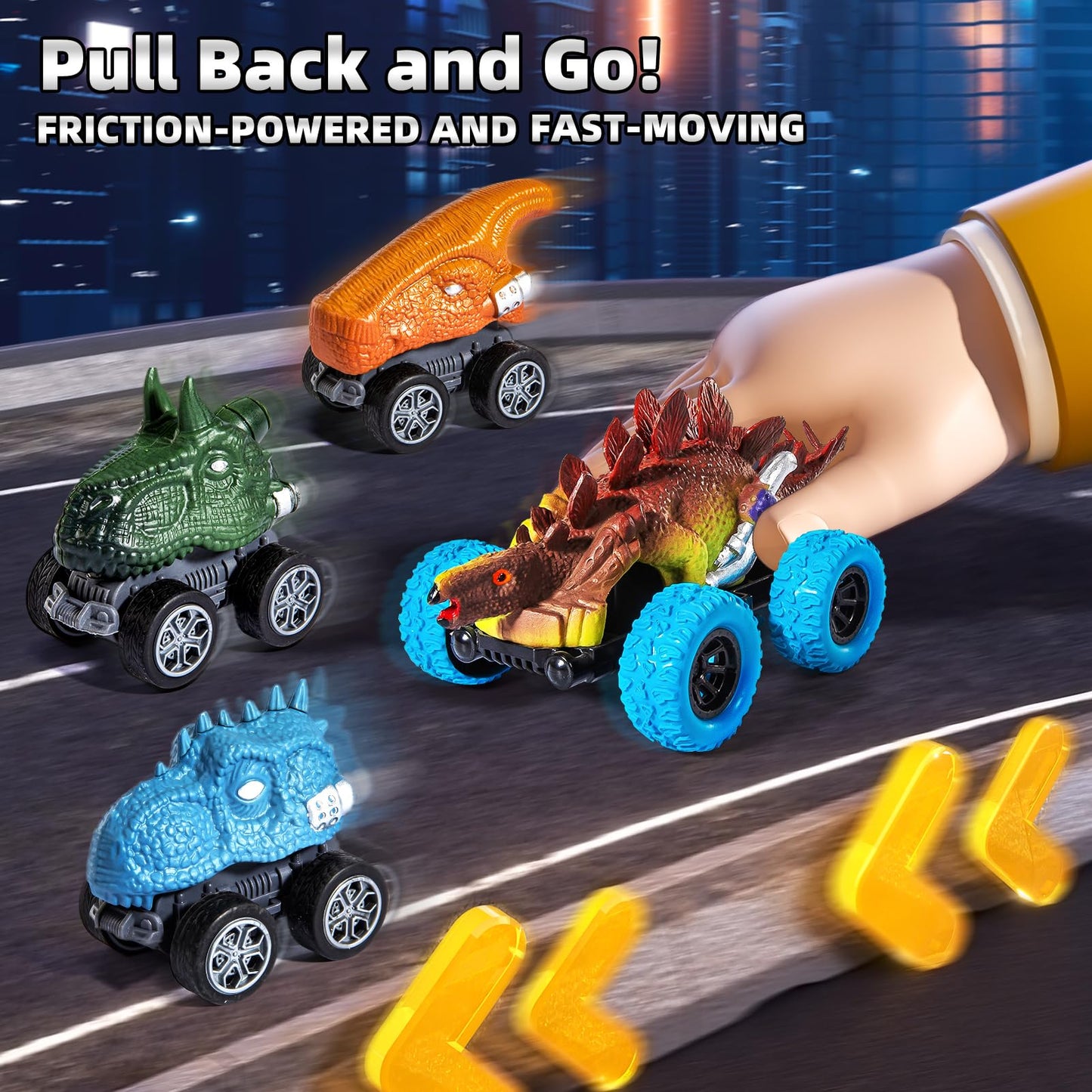 Guminnara Toddler Robot Dinosaur Truck Toys for Kids Boys Ages 3-5 5-7, Black Carrier Dinosaur Truck with 5 Pull Back Dino Cars, 3 4 5 6 7 Years Old Boys Girls Birthday