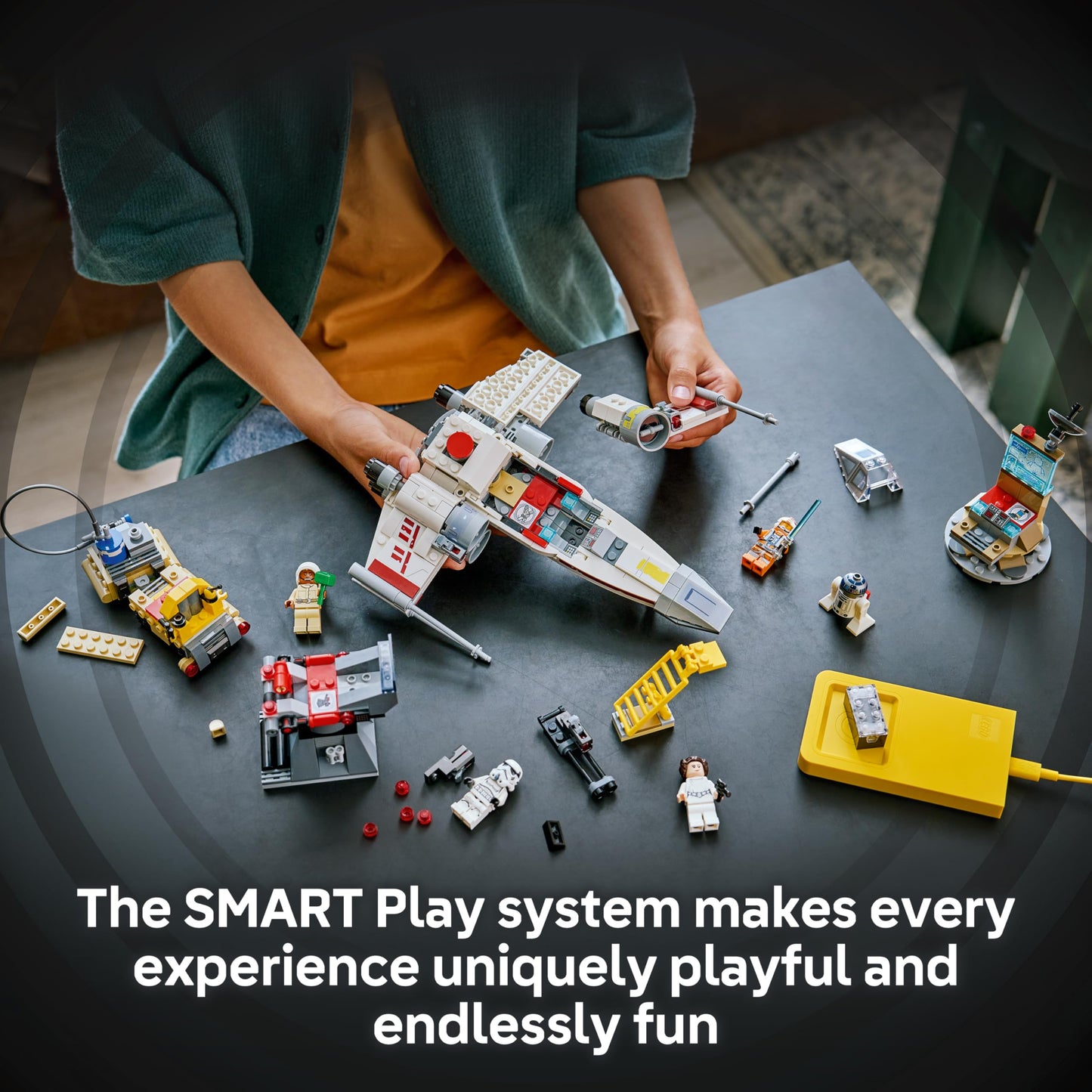 LEGO Star Wars SMART Play: Luke’s Red Five X-Wing Interactive Building Toy - All-in-One Set - Reacts to How You Move and Play with a SMART Brick - Gift for Boys, Girls, Kids Ages 6+ - 75423