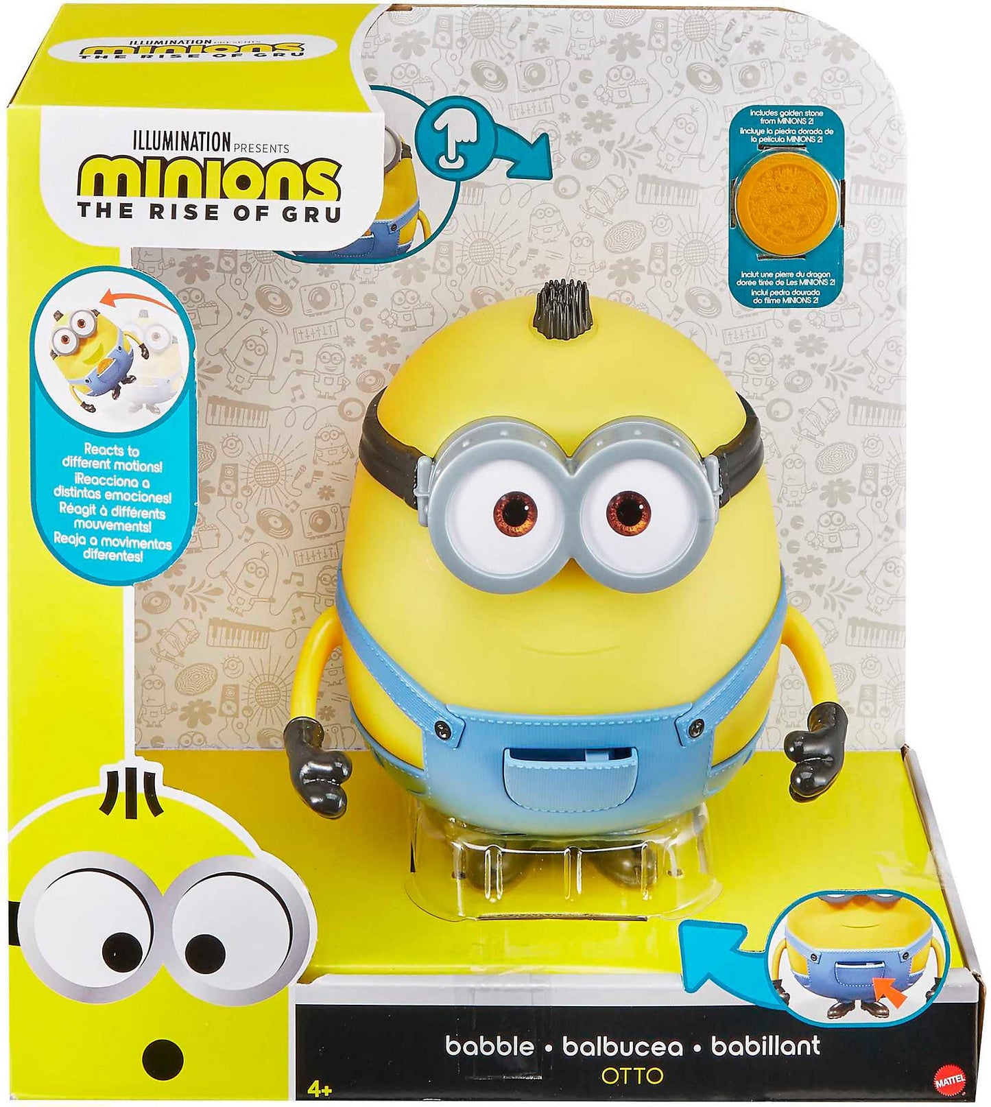 Minions toys Babble Otto Large Interactive Toy with 20+ Sounds & Phrases, Gift for Kids 4 Years Old & Up