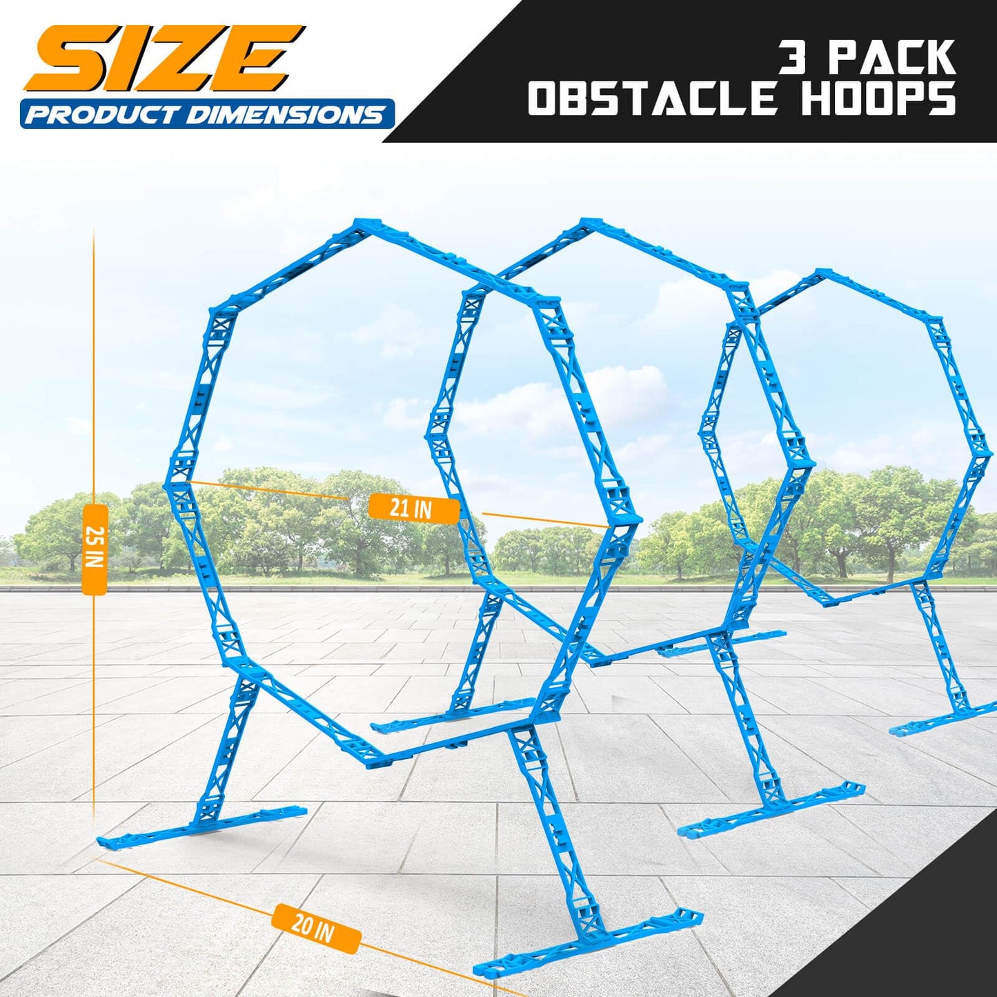 Dolanus 3-Pack Obstacle Hoops for FPV Racing Drones - Durable & Easy-Build - Ideal Drone Obstacle Course for Kids 6-12 & Adults, RC FPV Racing & Model Aircraft Games