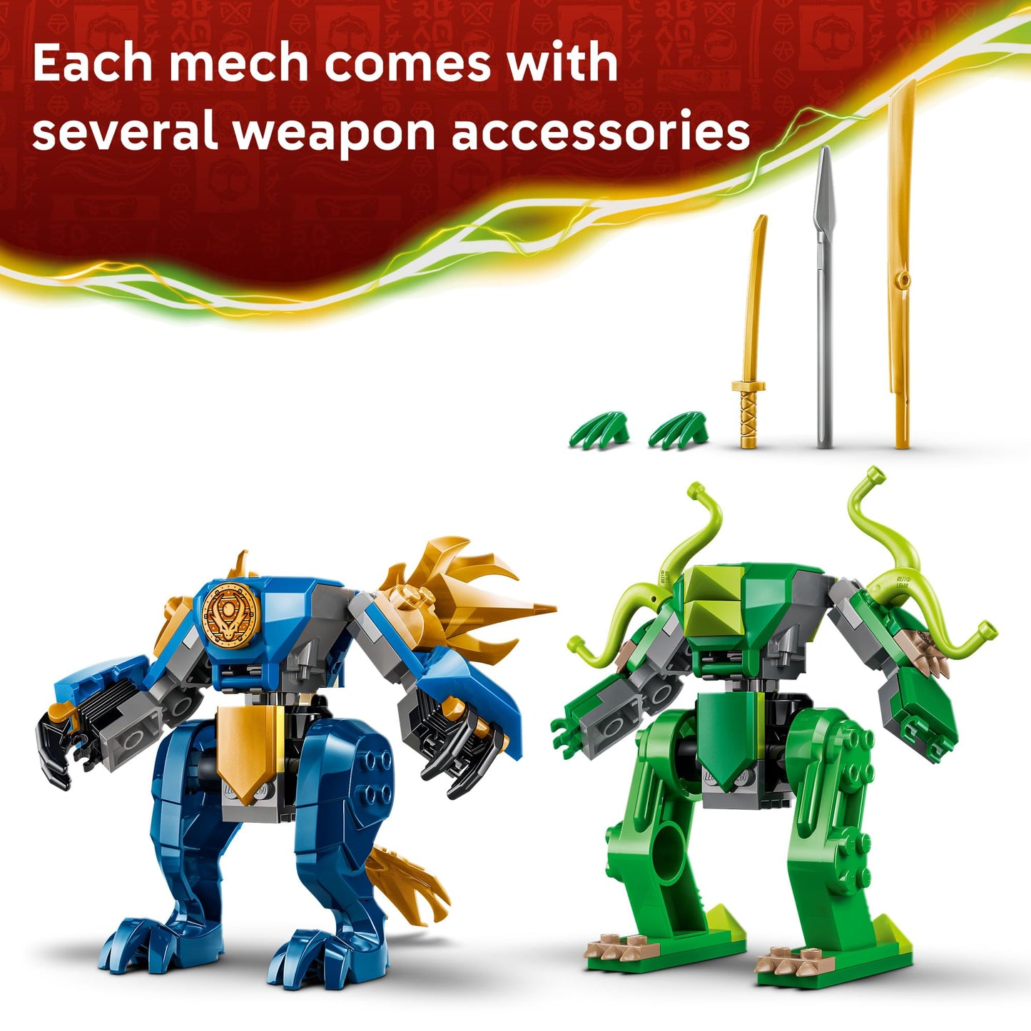 LEGO NINJAGO Jay's Dragon Mech Fight Building Toy - Pretend Play Set for Boys & Girls, Ages 4+ - Includes 2 Minifigures - Gifts for Birthdays - 71853